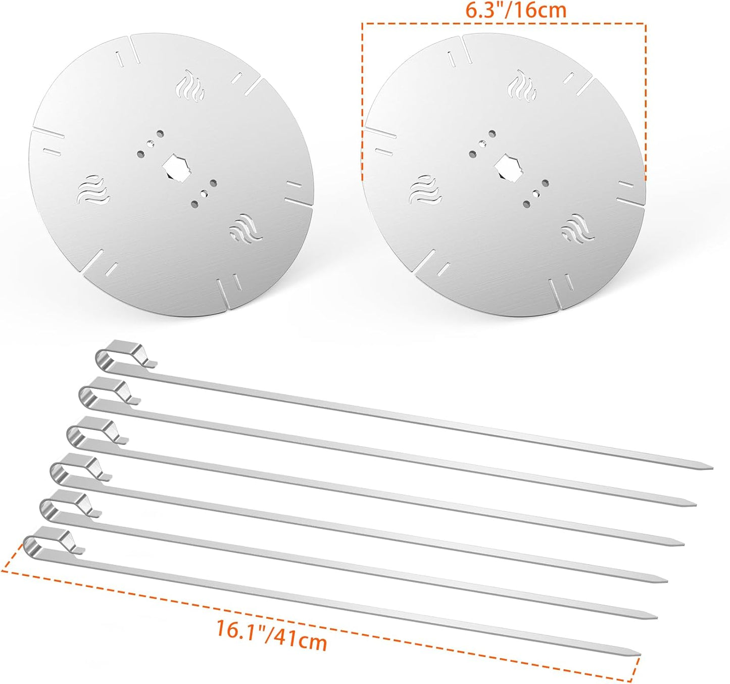 Universal Grillspiess-Set mit 6 Rotisserie-Nadeln