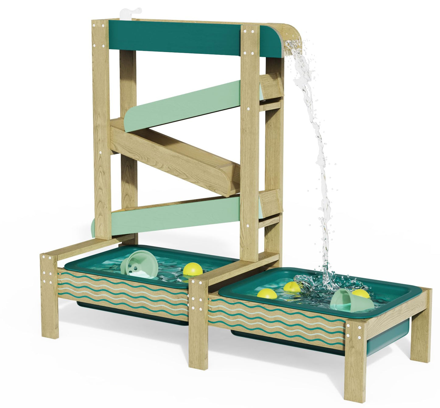 Wasserbahn mit 2-in-1 Spieltisch (3-teilig)