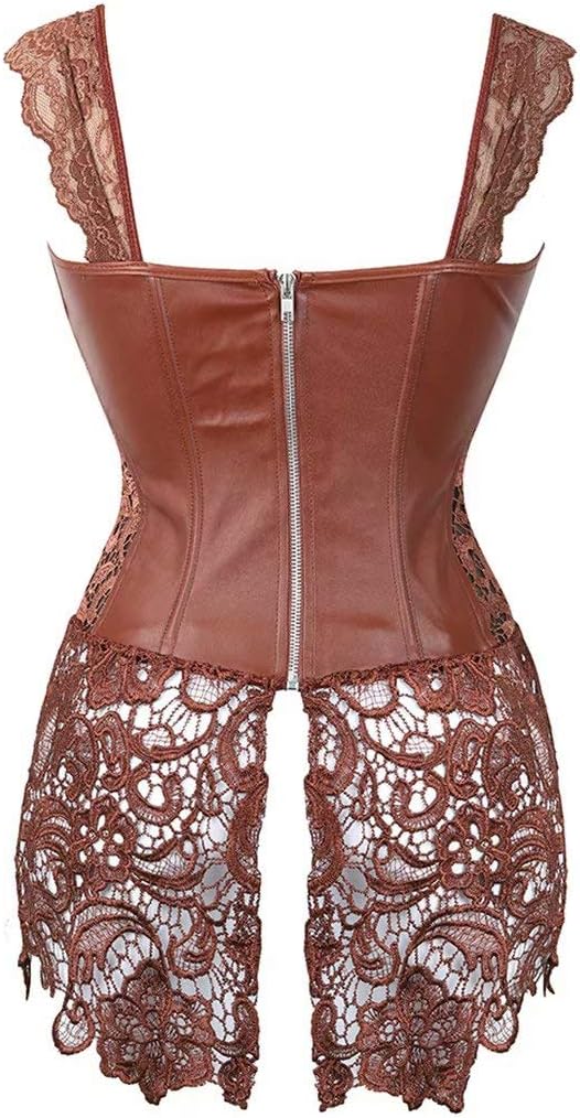 Korsett-Kleid mit Reissverschluss, Brown, S