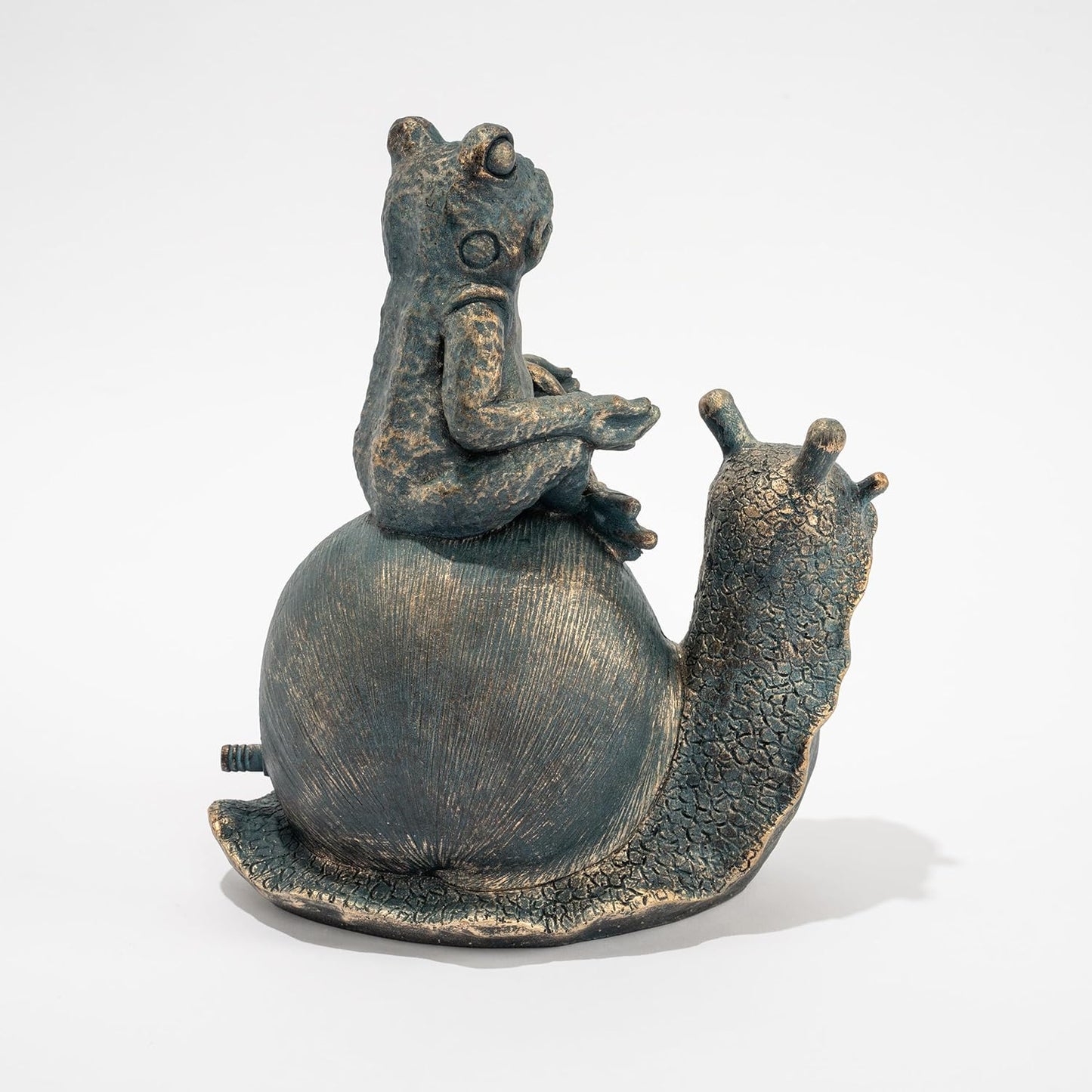 Wasserspeier-Figur Frosch auf Schnecke Lilly & Nelly