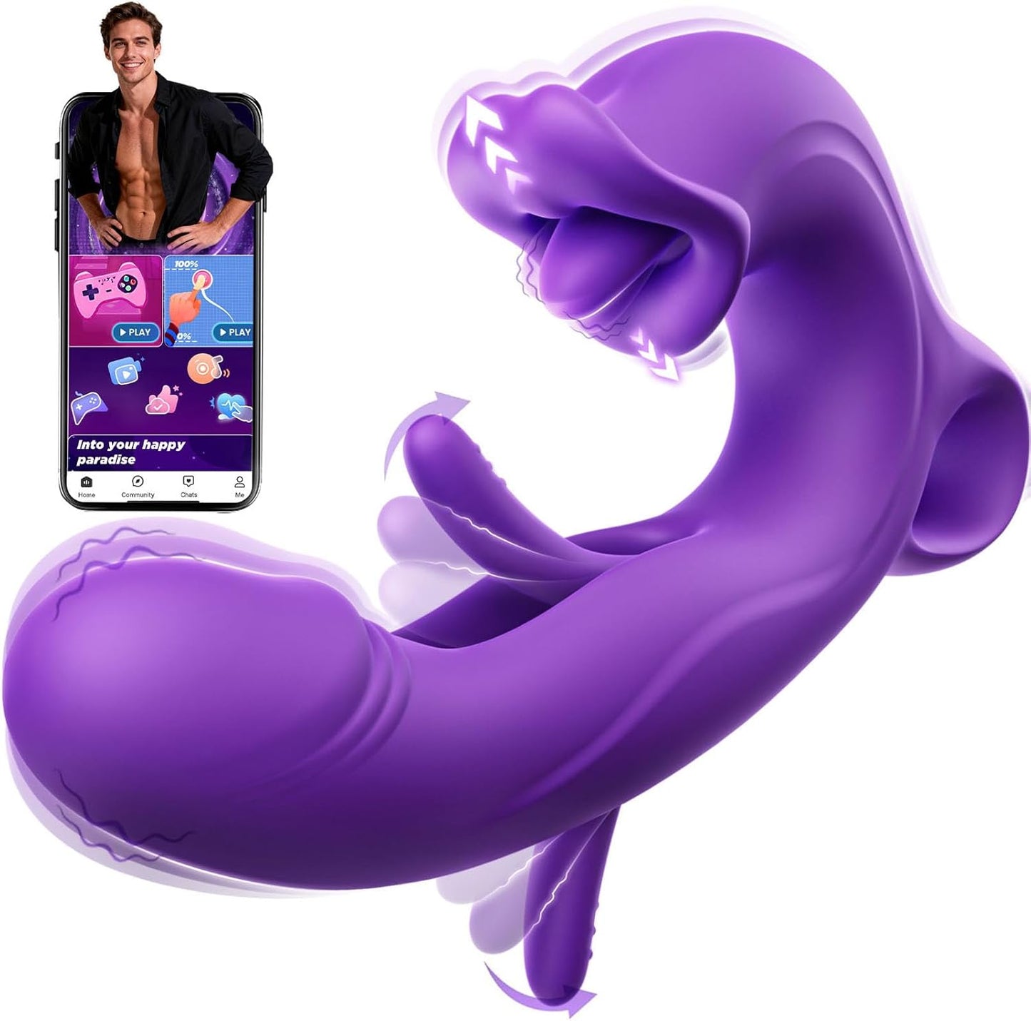 Vibrator für Frauen mit 7 Zungenleck-, Schlag- und Vibrationsmodi
