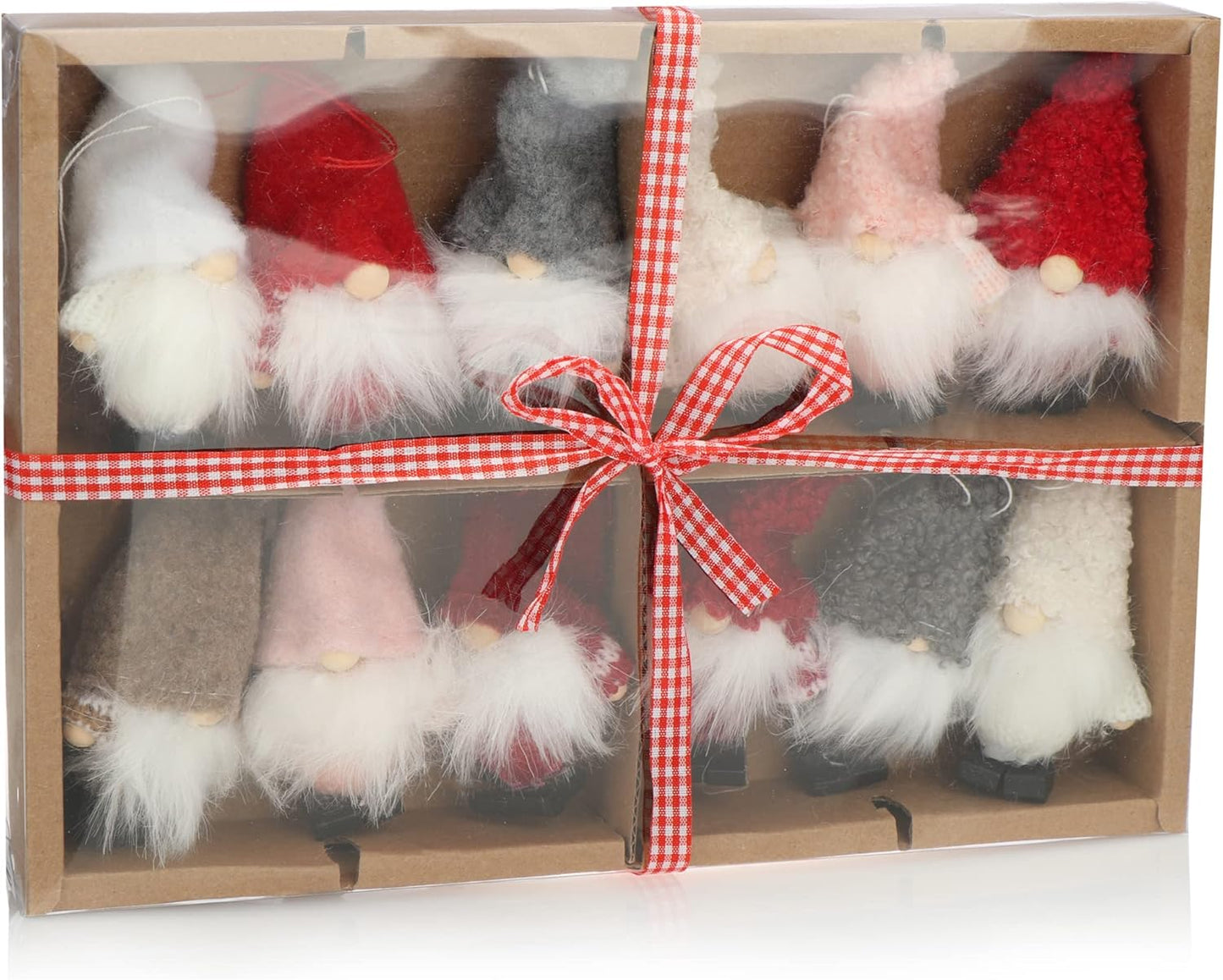 Weihnachtsmann-Anhänger Set (12 Stück), Big Pack D - Plüsch + Filz