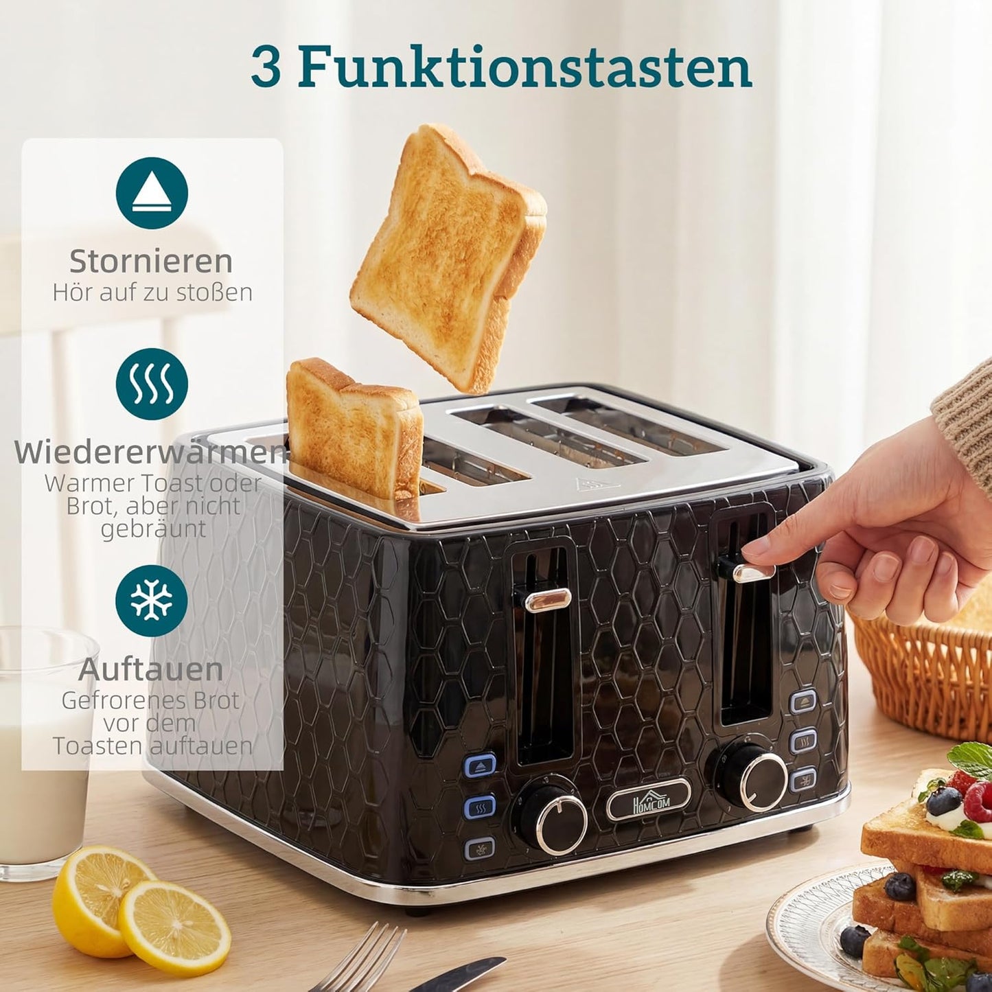 Wasserkocher-Toaster-Set mit Schnellkochfunktion