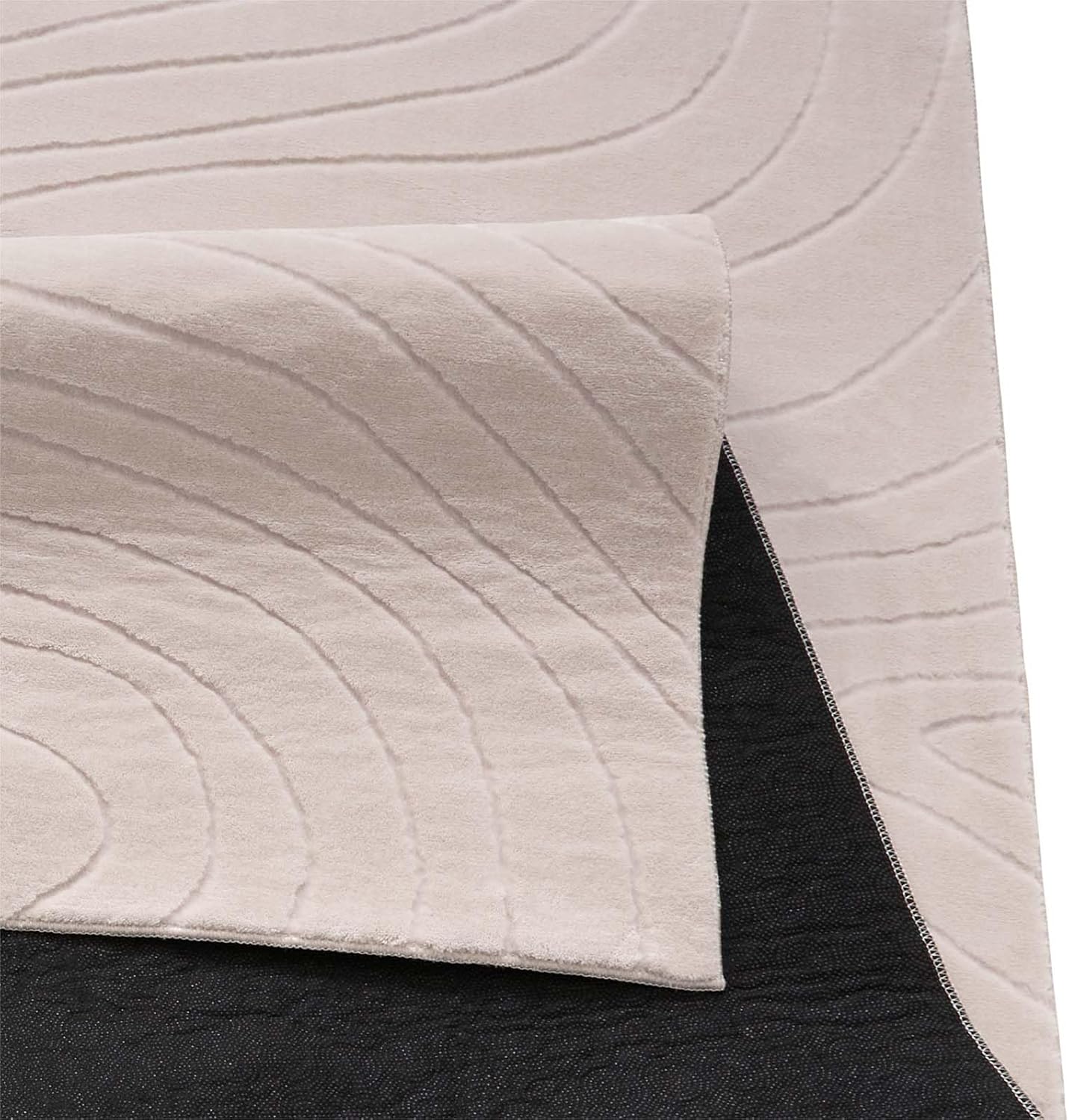 Rutschfeste Badematte, waschbar, Beige Abstrakte Wellen 120 x 170 cm (Rechteckig)