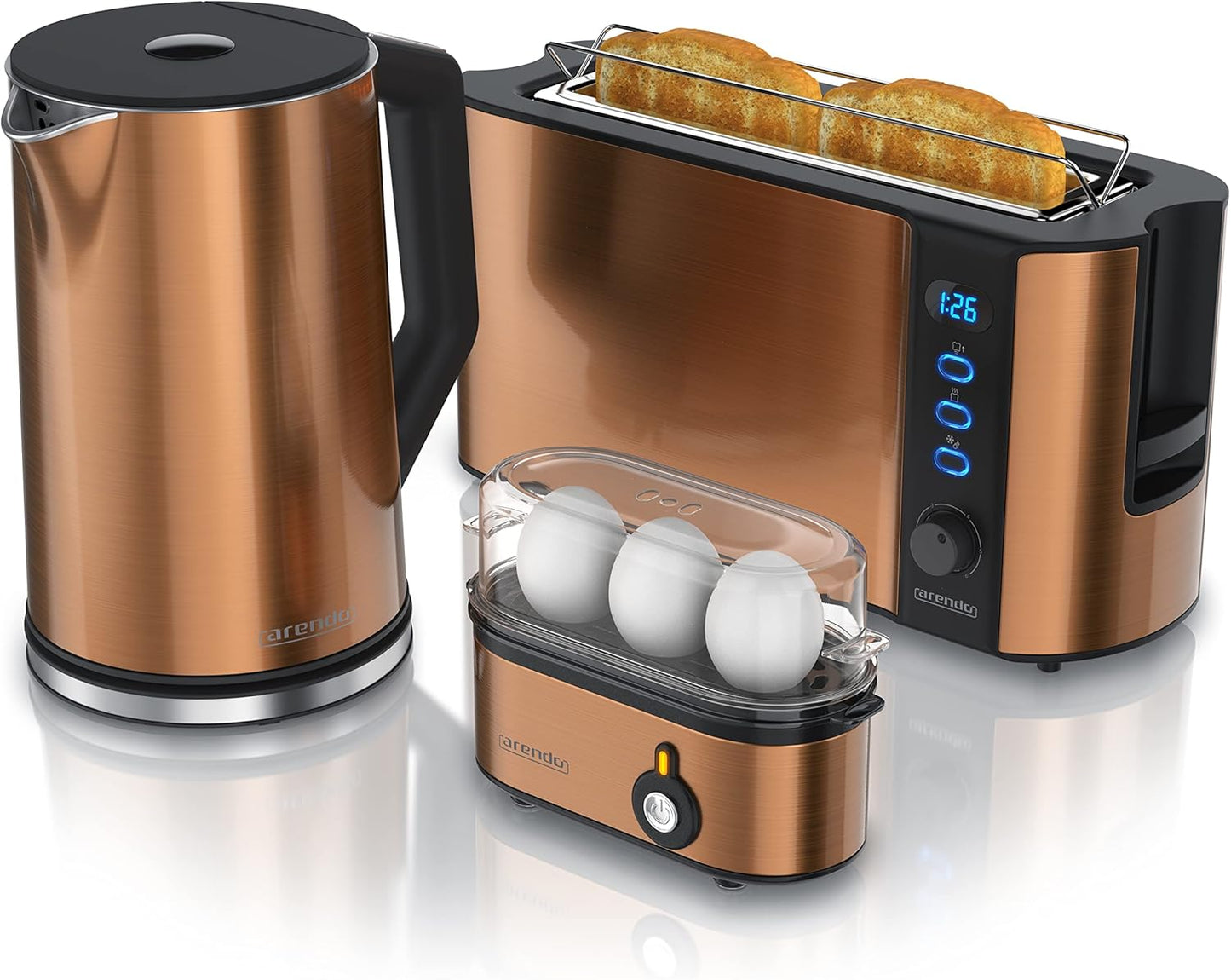 ‎A305965x1 Küchenset - Wasserkocher, Toaster, Eierkocher, C:kupfer