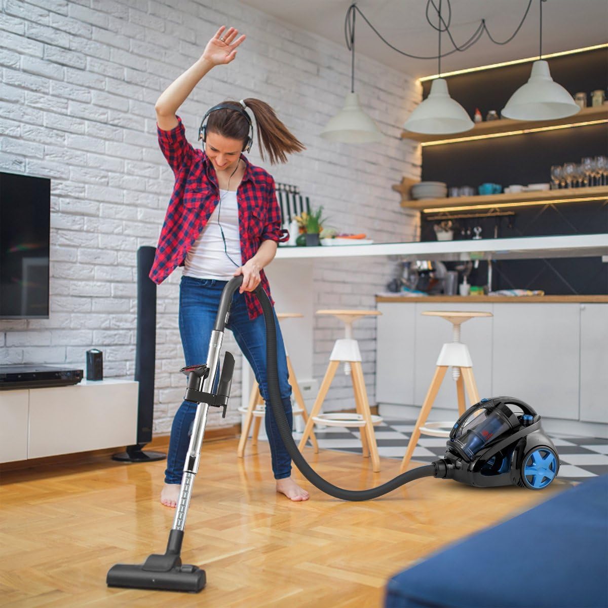 Beutelloser Staubsauger AG3100 mit starker Saugkraft, Blau