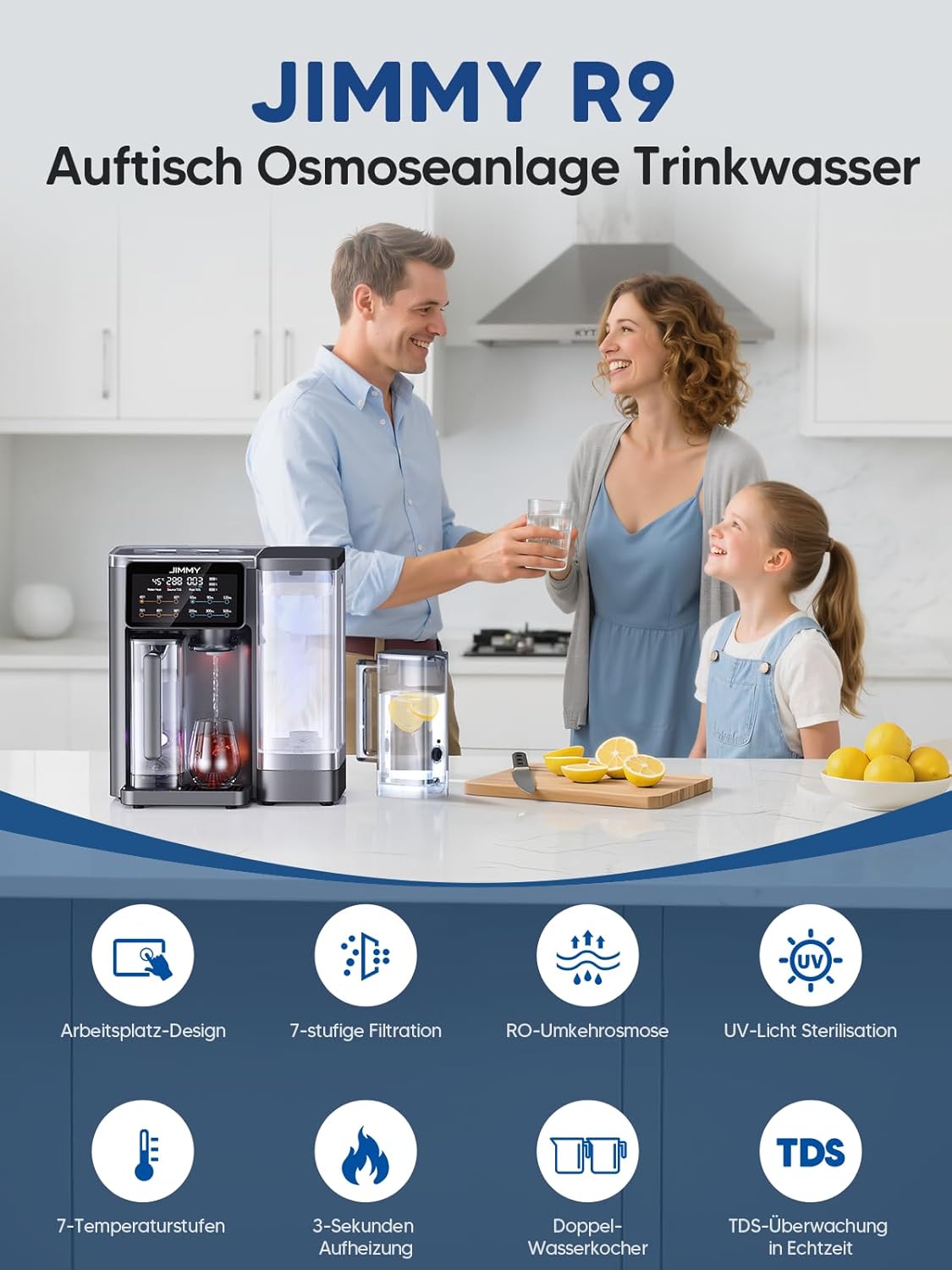R9 Osmoseanlage mit Heisswasserspender & TDS-Monitor