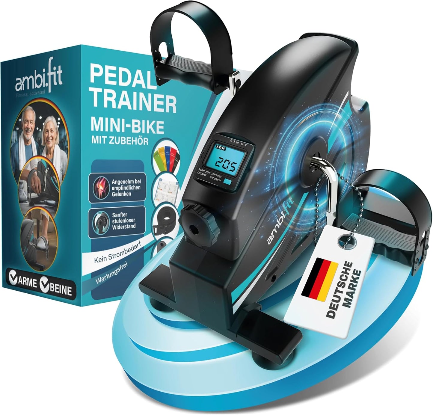 Mini Pedaltrainer Set mit Trainingsmonitor