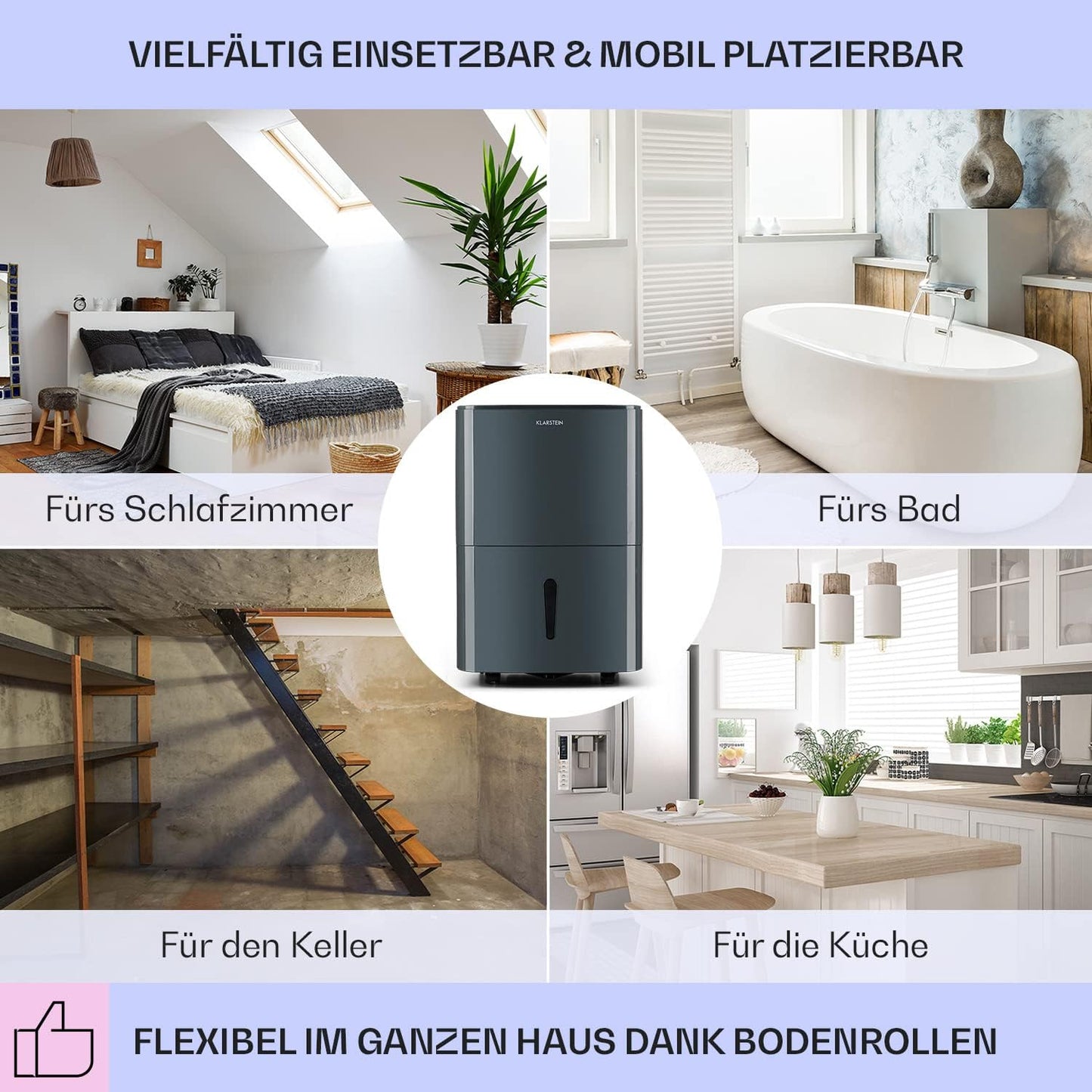 Luftentfeuchter & Luftreiniger, 20 L|Anthrazit