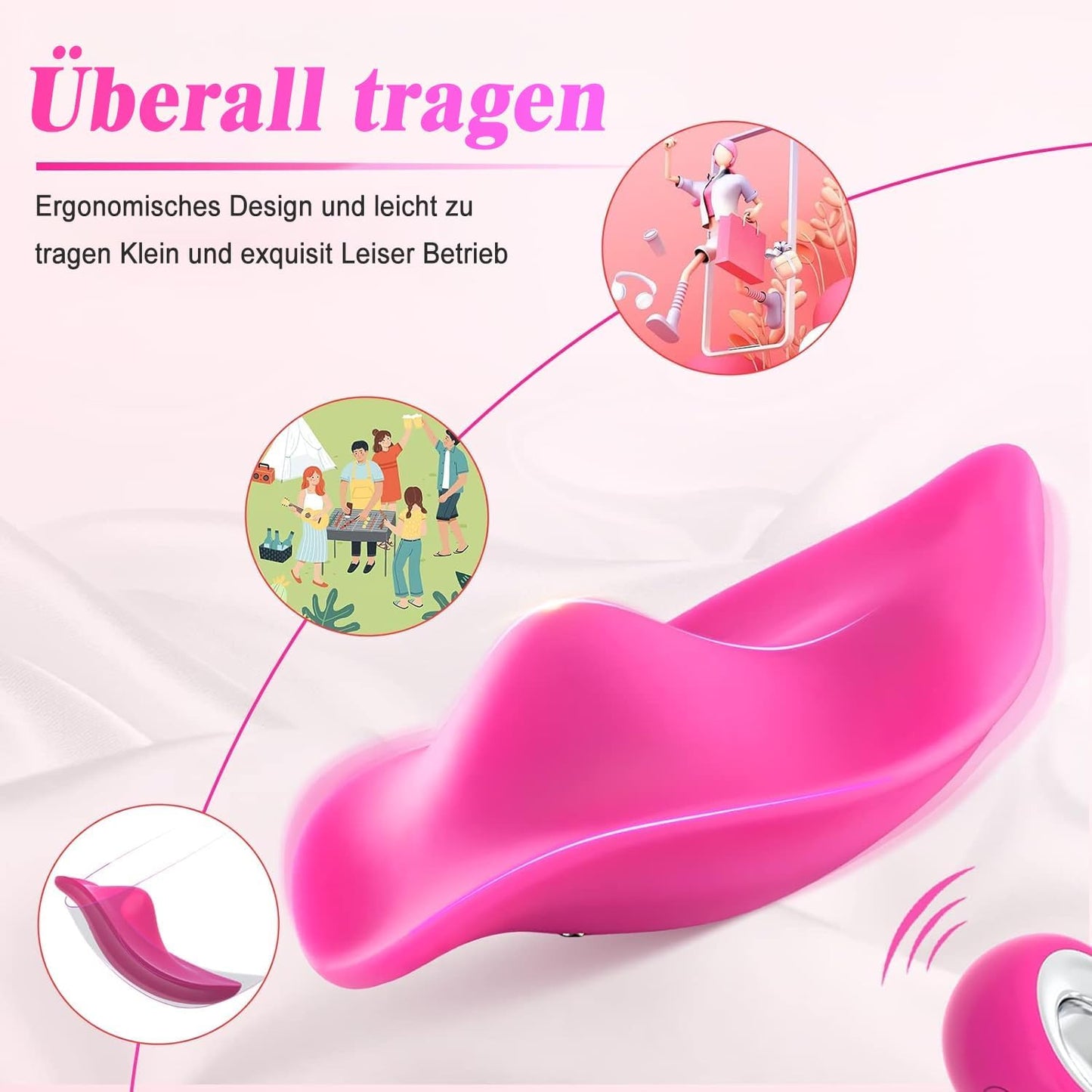 Mini Vibrator mit Fernbedienung, 12 Modi