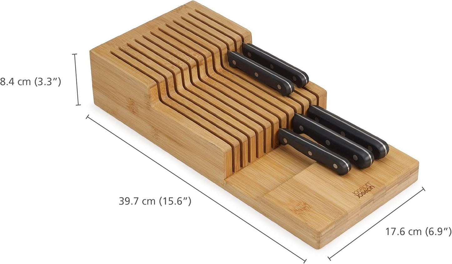 Messer-Organizer für Schubladen (bis zu 12 Messer), Messer-Organizer Gross Bamboo
