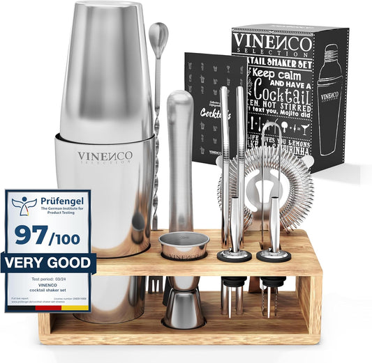 13-teiliges Boston Cocktail Shaker Set, Boston Shaker + Ständer