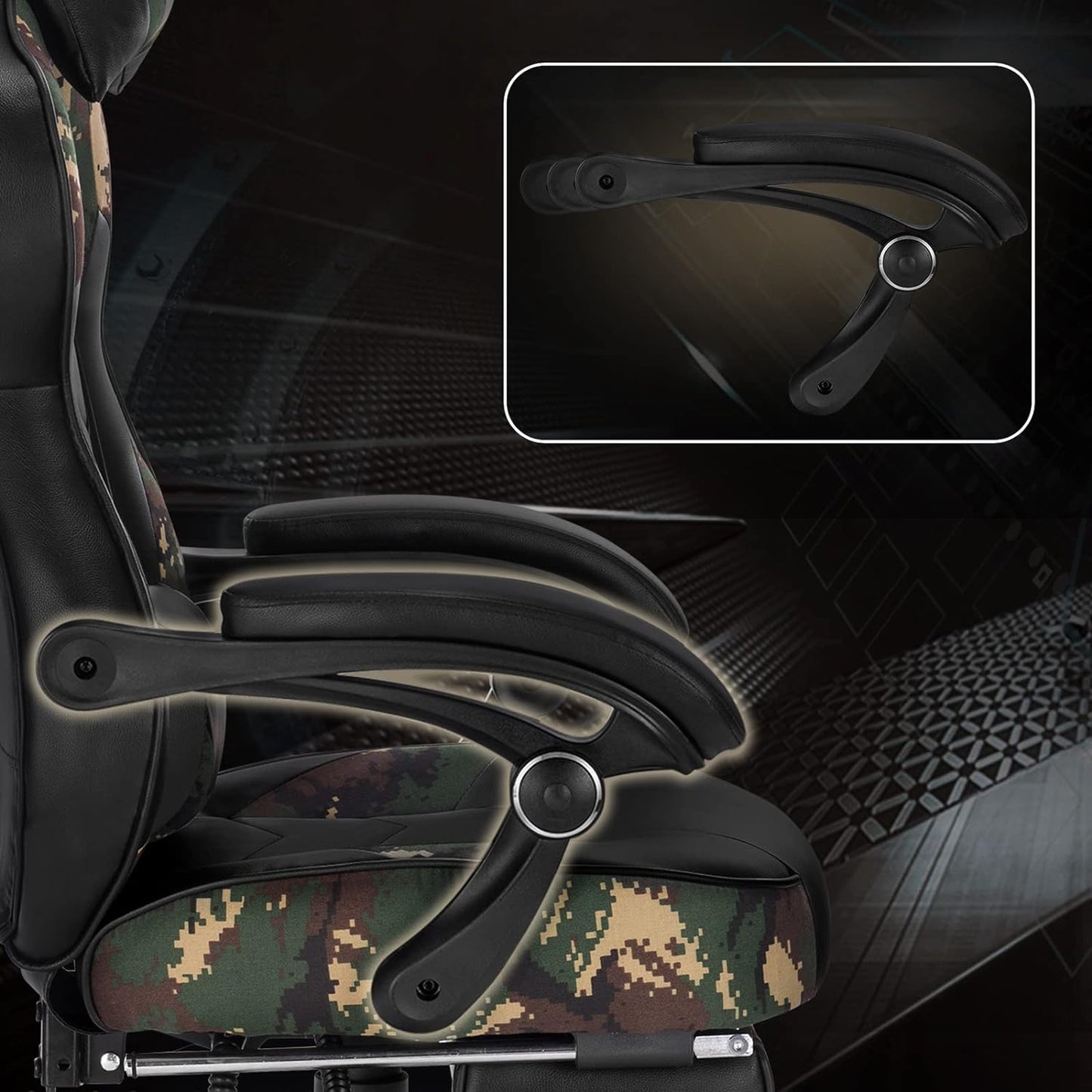Gaming PC-Stuhl, Camouflage ; Kunstleder