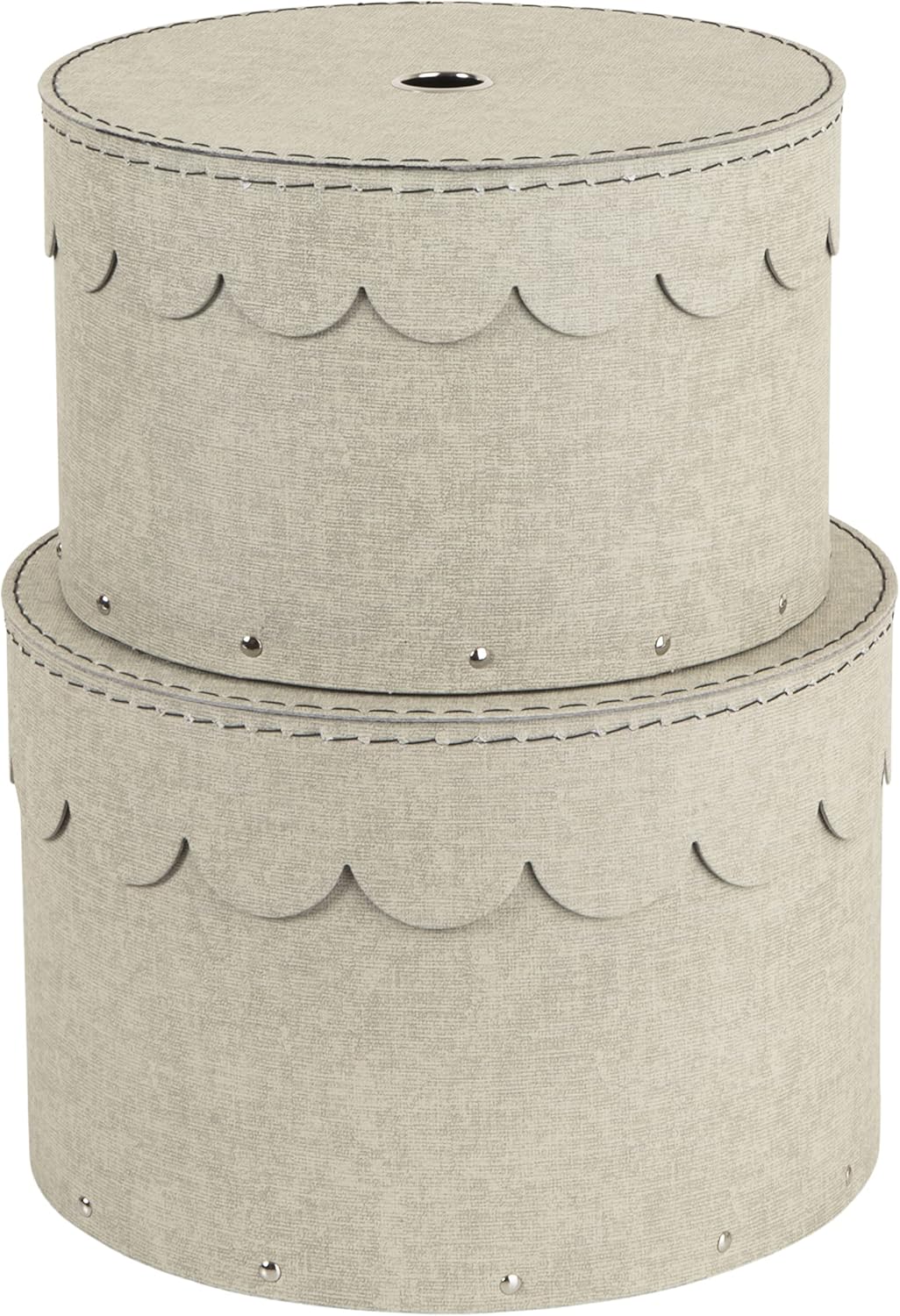 Runde Aufbewahrungsboxen-Set, Beige