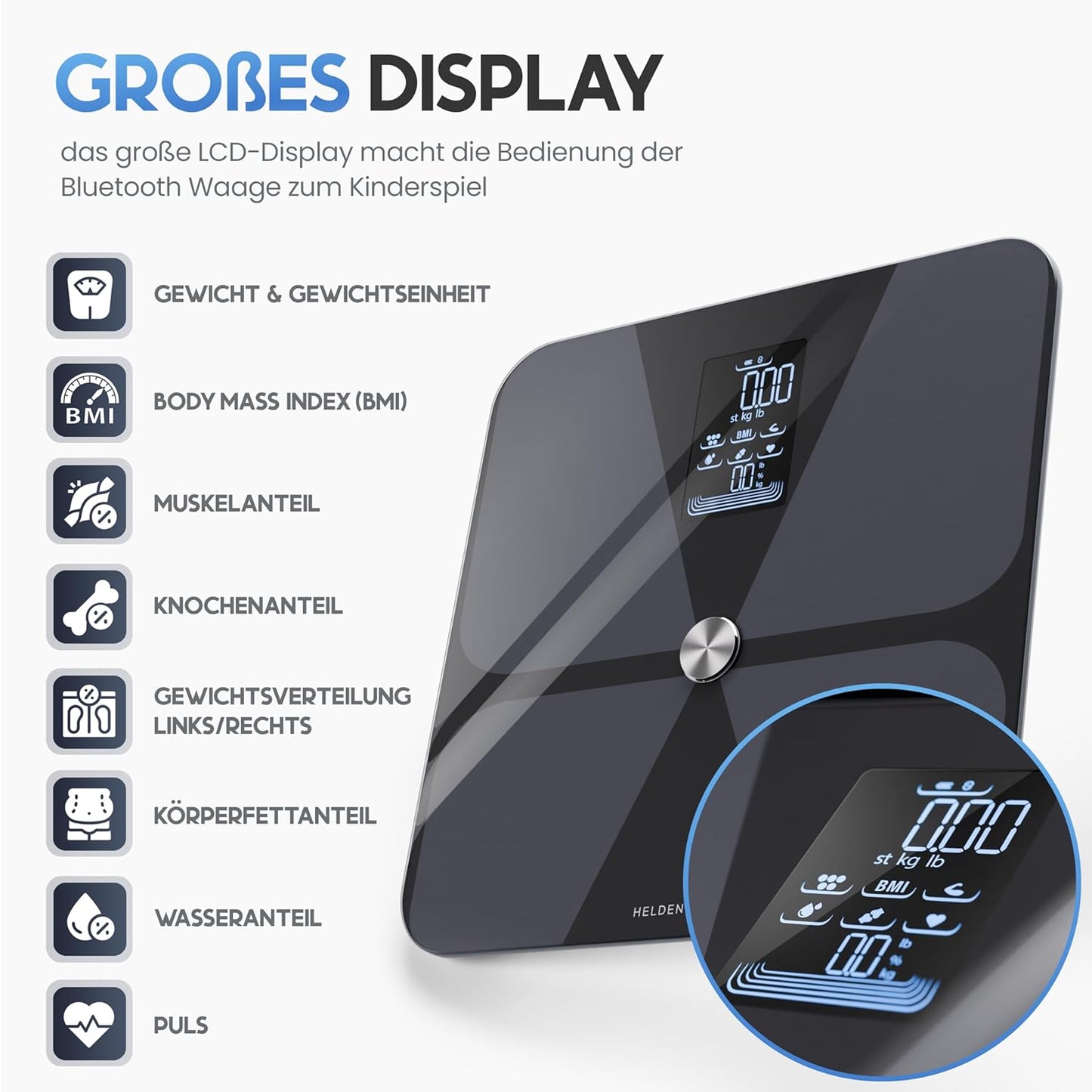 Personenwaage mit App, Dunkelblau (Design Harmony)