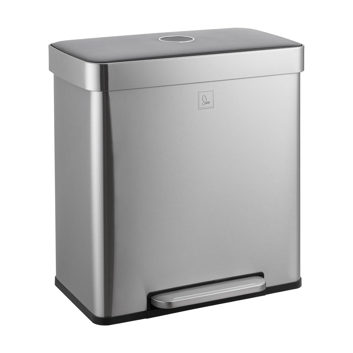 Tretmülleimer LT2X30 mit Softclose-Deckel (2 Fächer), Silber