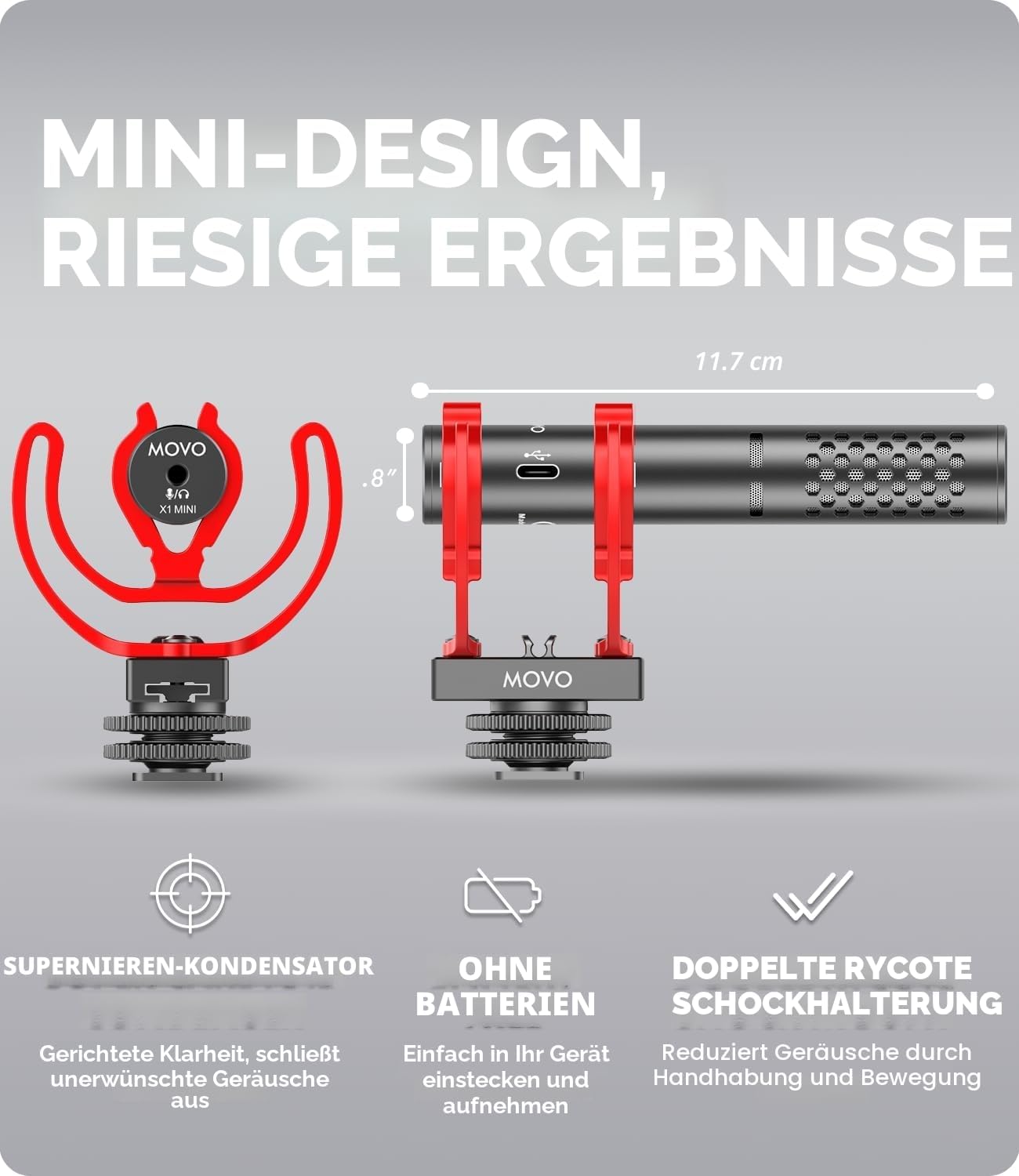X1-Mini Video Shotgun Mikrofon für Kameras