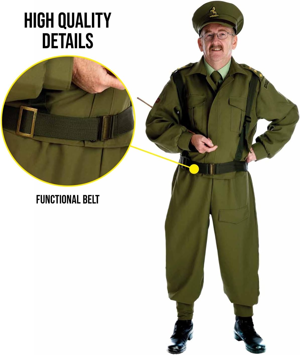 Militär Kostüm Herren, M Grün