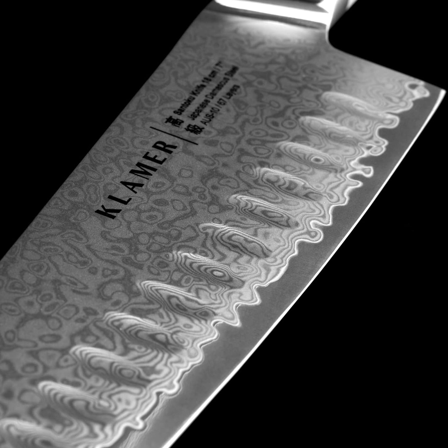 Premium Santoku, Premium Damastmesser Olivenholz, Santoku 18 cm