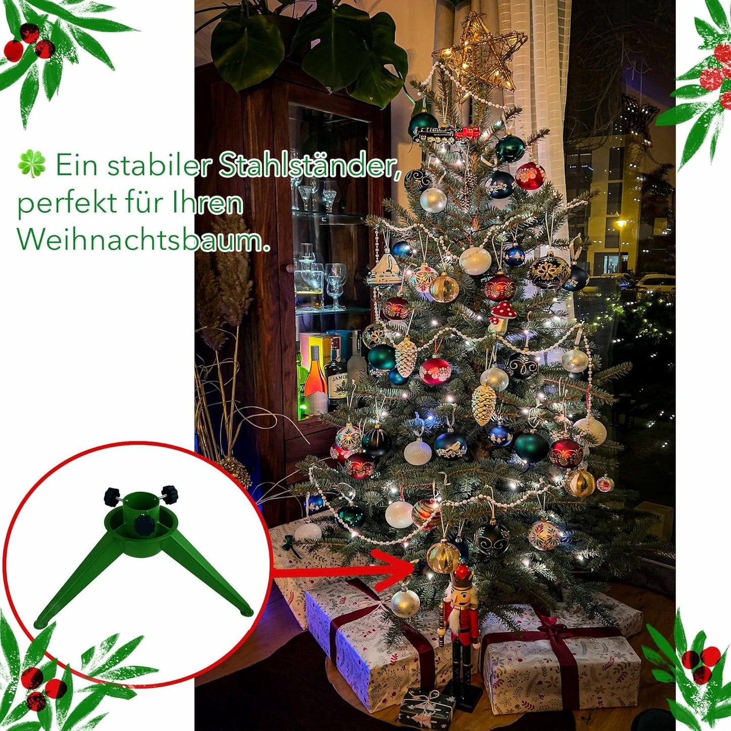 Verstellbarer Christbaumständer mit Wasserbehälter, Ständer