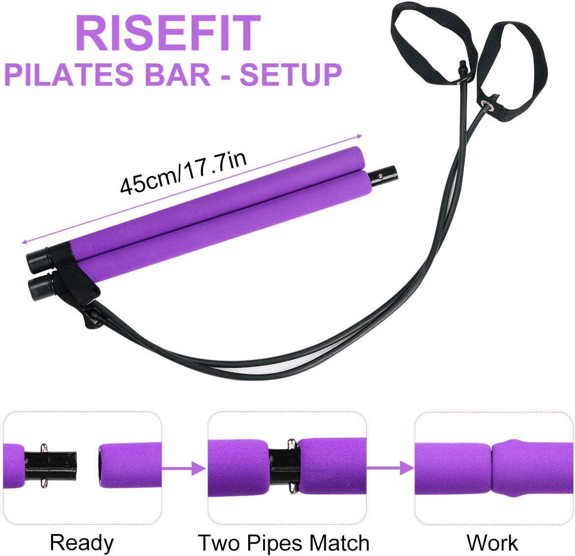 Pilates Bar Kit mit Widerstandsband für Ganzkörpertraining