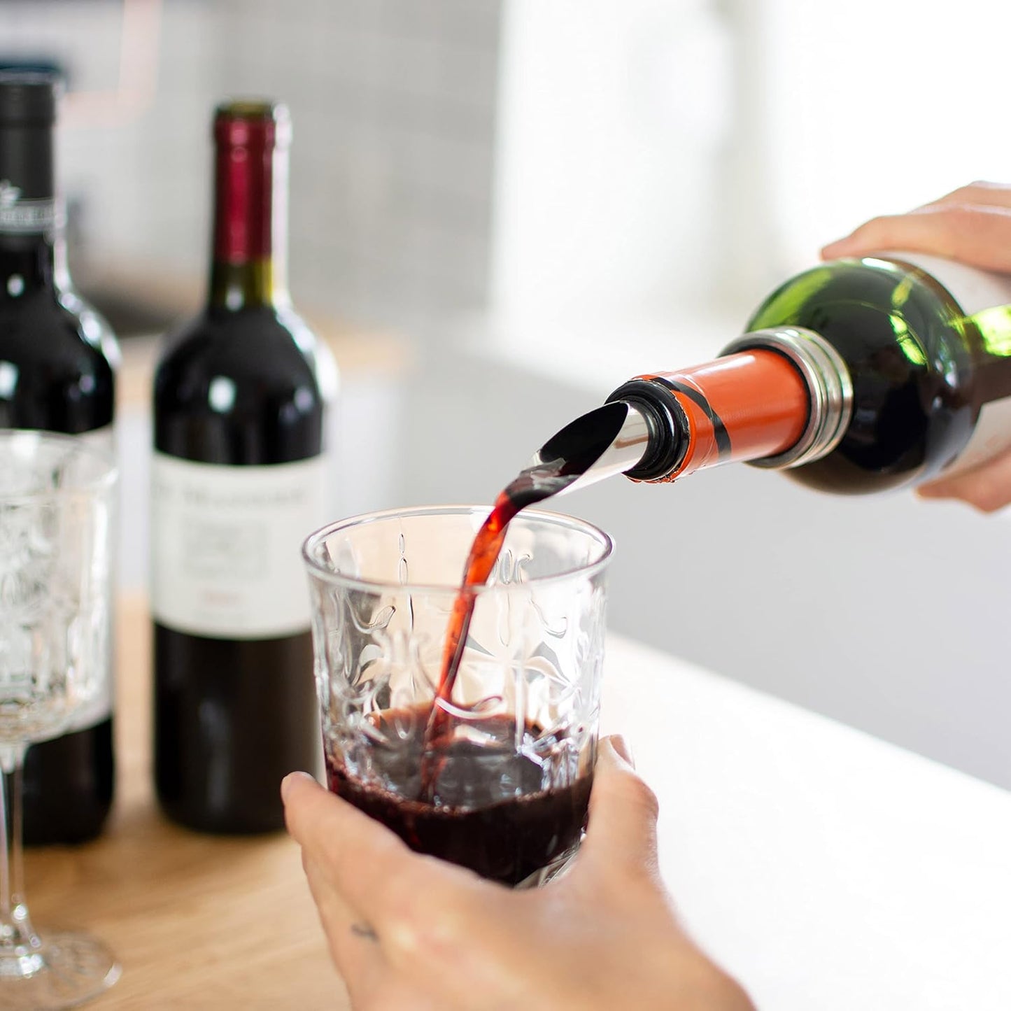 5-teiliges Weinöffner-Set mit Zubehör - Weinflaschen Design