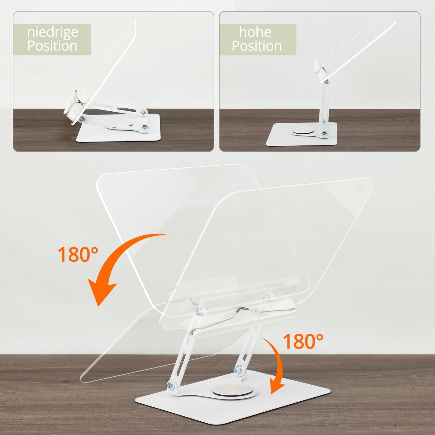 Verstellbarer Buchhalter mit 360° Basis