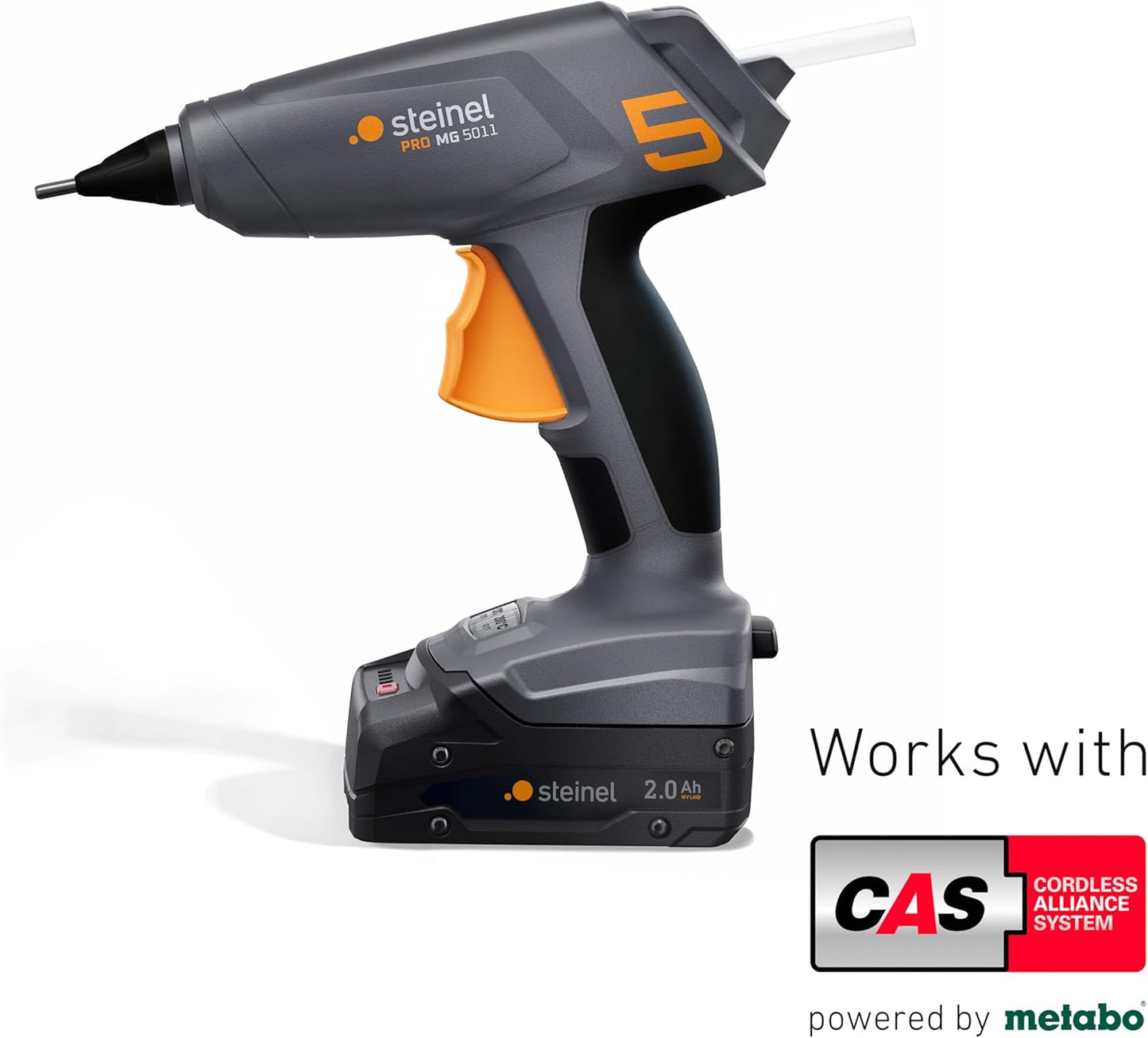 Akku Heissklebepistole - Mobilglue 5011 Set, inkl. 2.0 Ah CAS Akku 18 V + Ladegerät