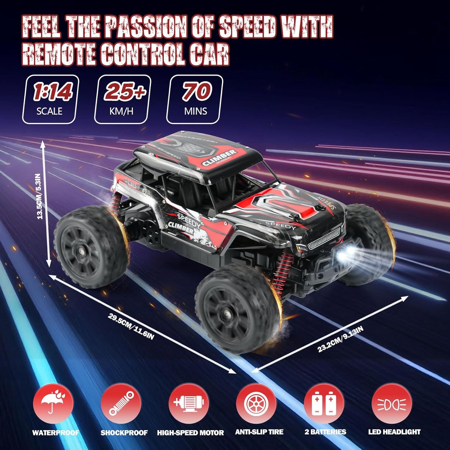Ferngesteuerter Offroad-Monstertruck, Rot