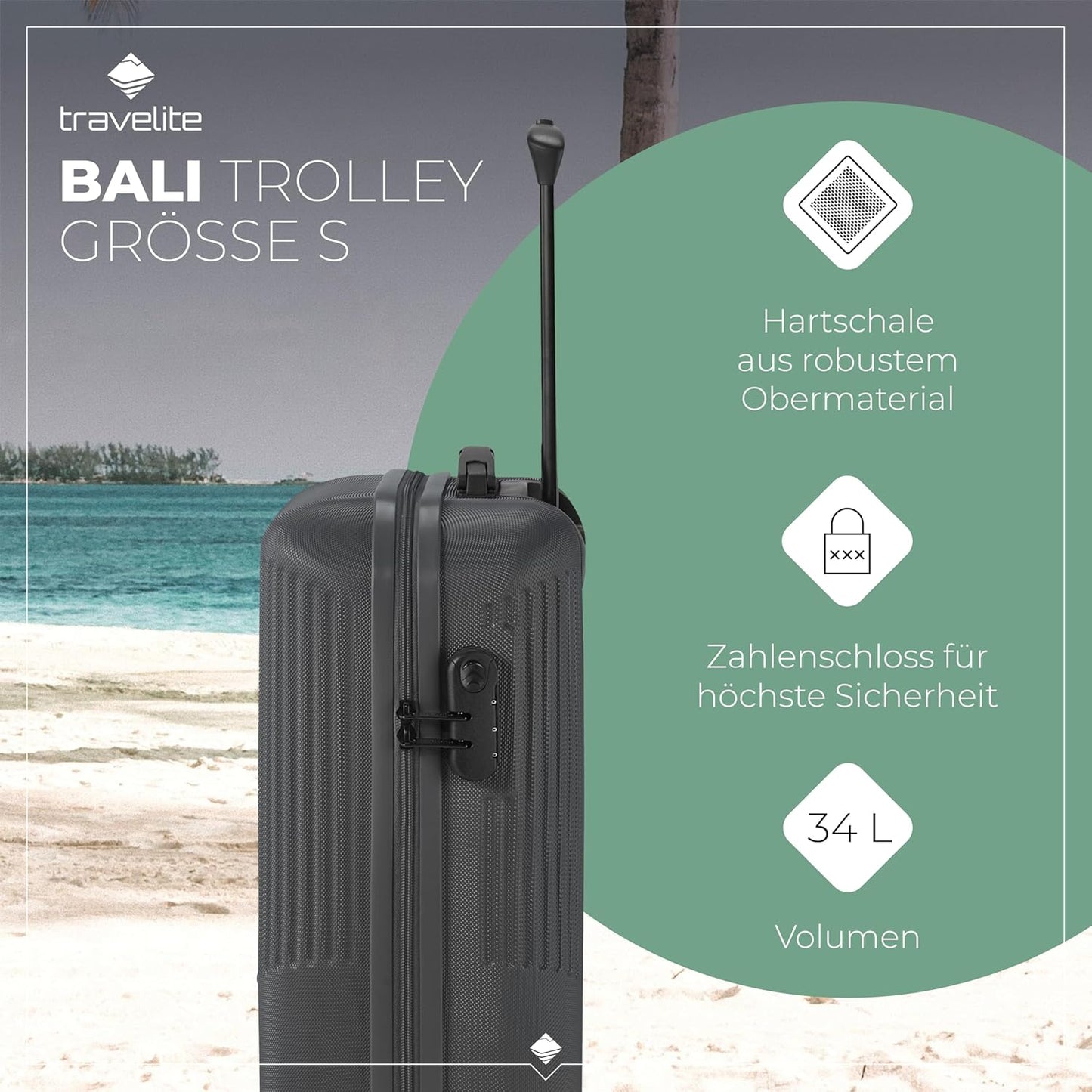 Handgepäcks-Koffer, Trolley Handgepäck (55 cm) Anthrazit