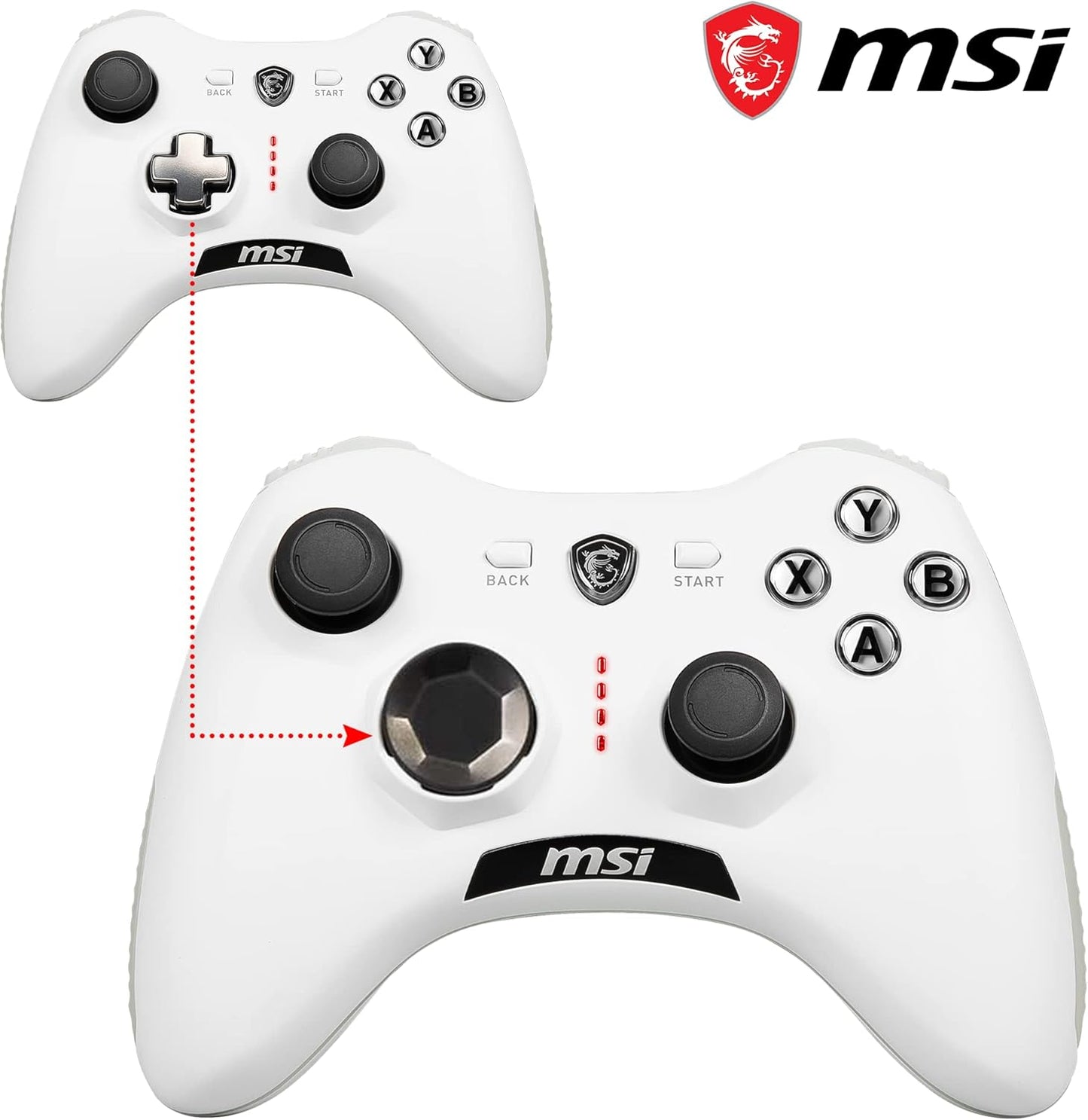 Force GC20 V2 Gaming Controller mit Vibrationsmotoren, weiss / kabelgebunden / FORCE GC20 V2