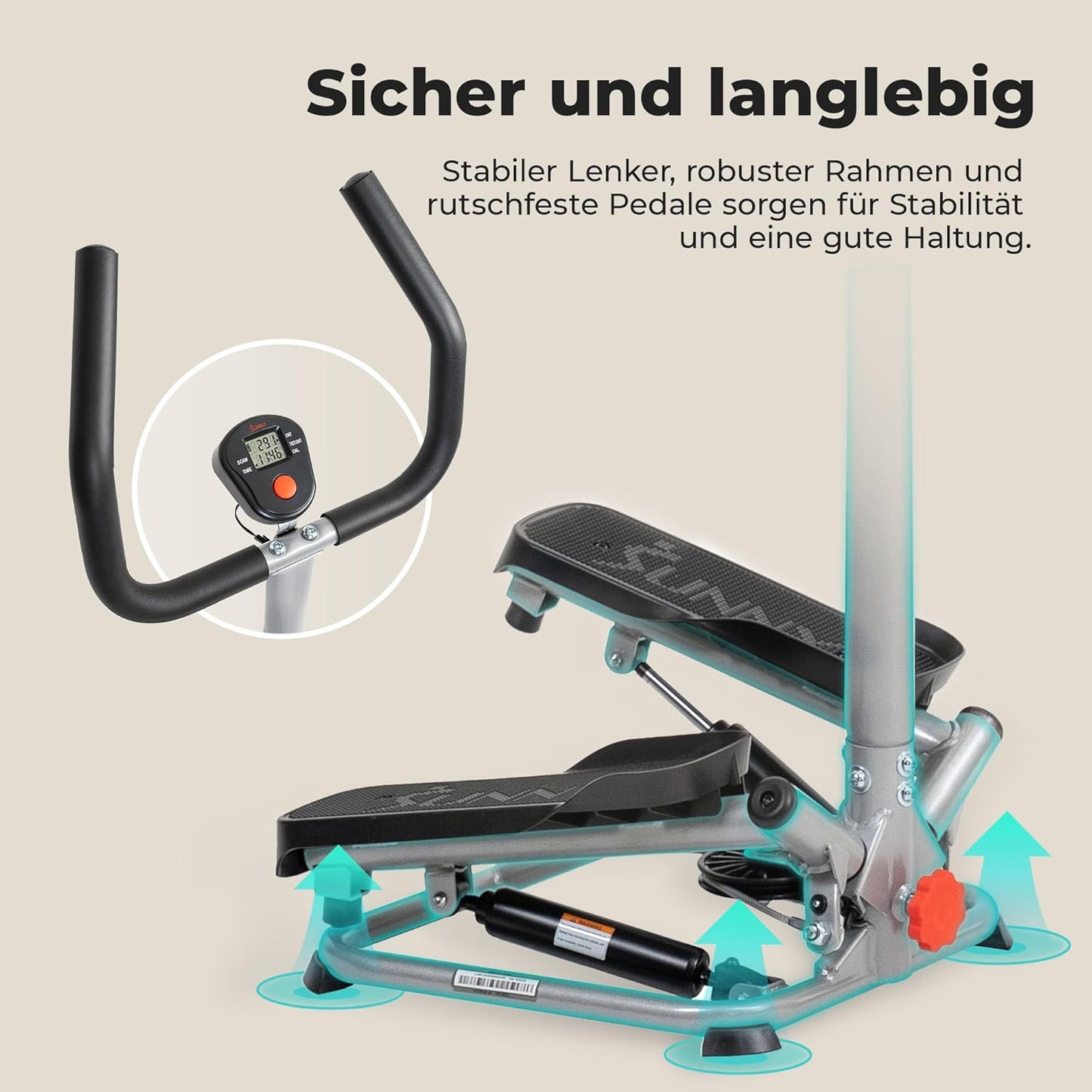 Stair Stepper mit Lenker und LCD-Monitor, Classic Twist with HandleBar