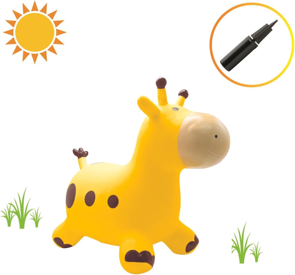 Aufblasbare Springgiraffe mit Handpumpe, Giraffe