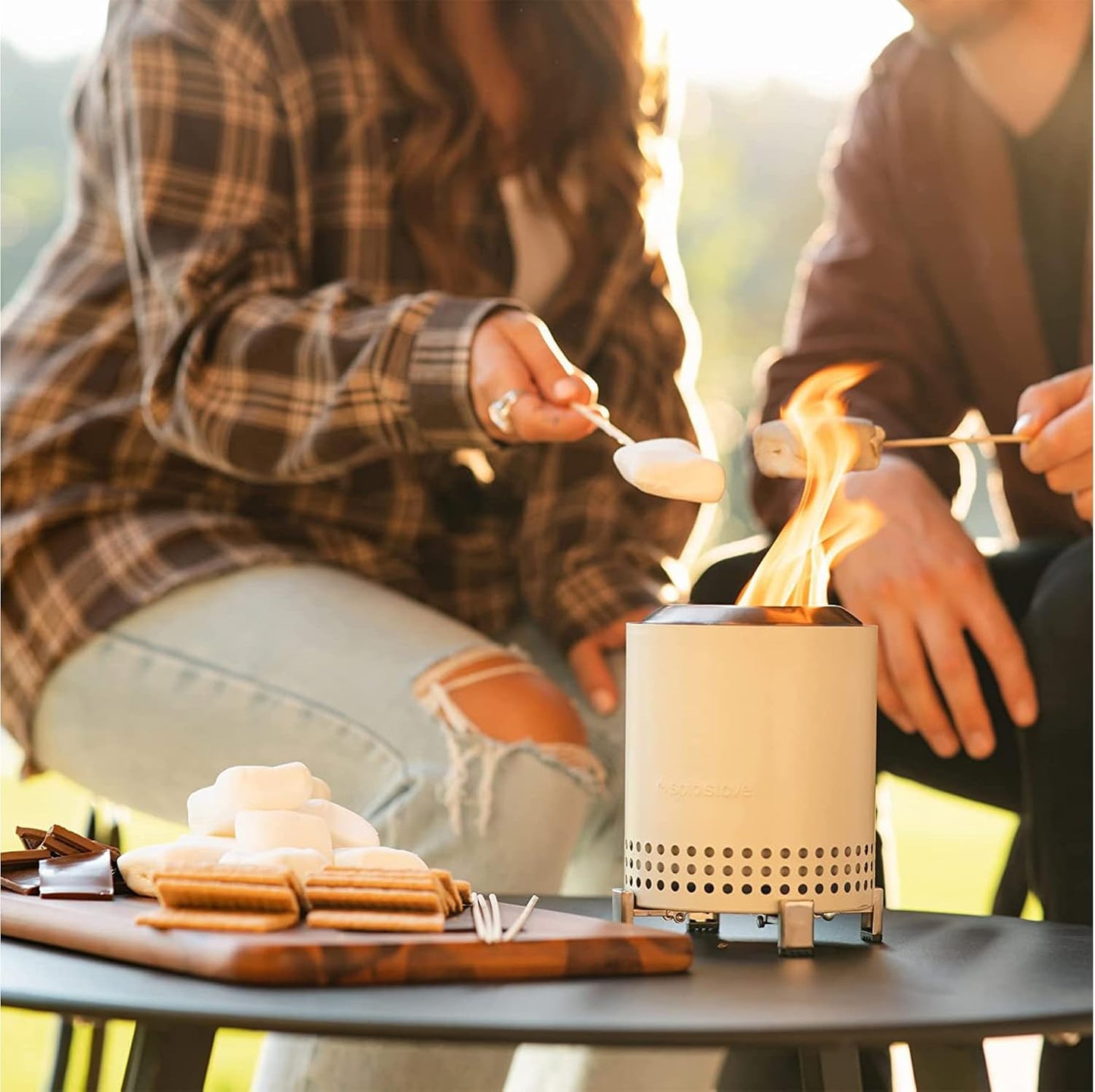 Tischfeuer Mini Kamin, Mesa Beige