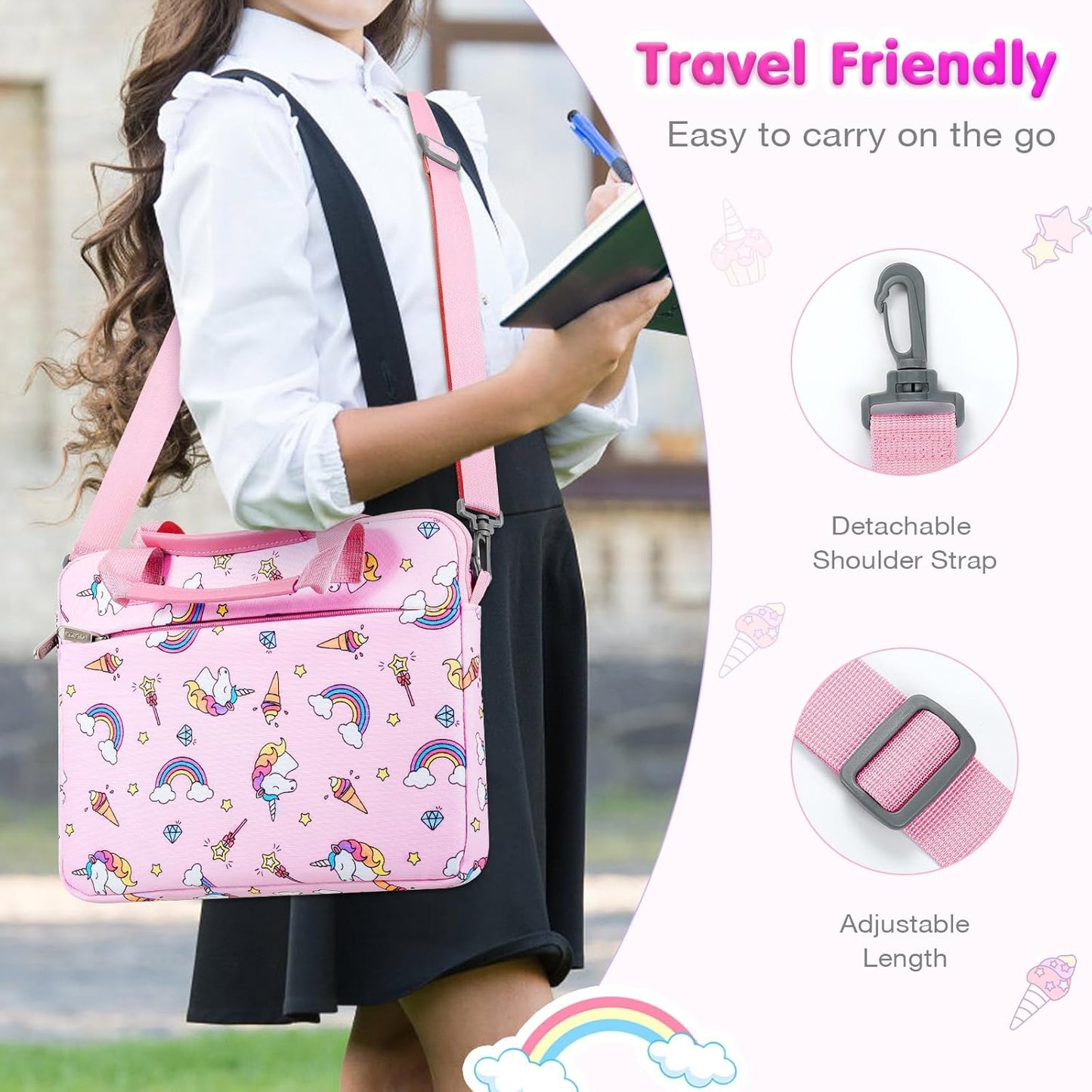 Kinder-Tablet-Tasche, Rosa Einhorn