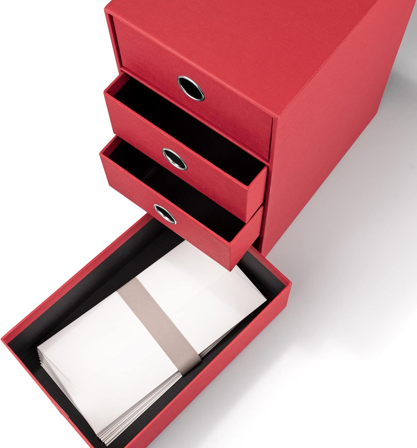 Schubladenbox mit 4 Schubladen, Rot