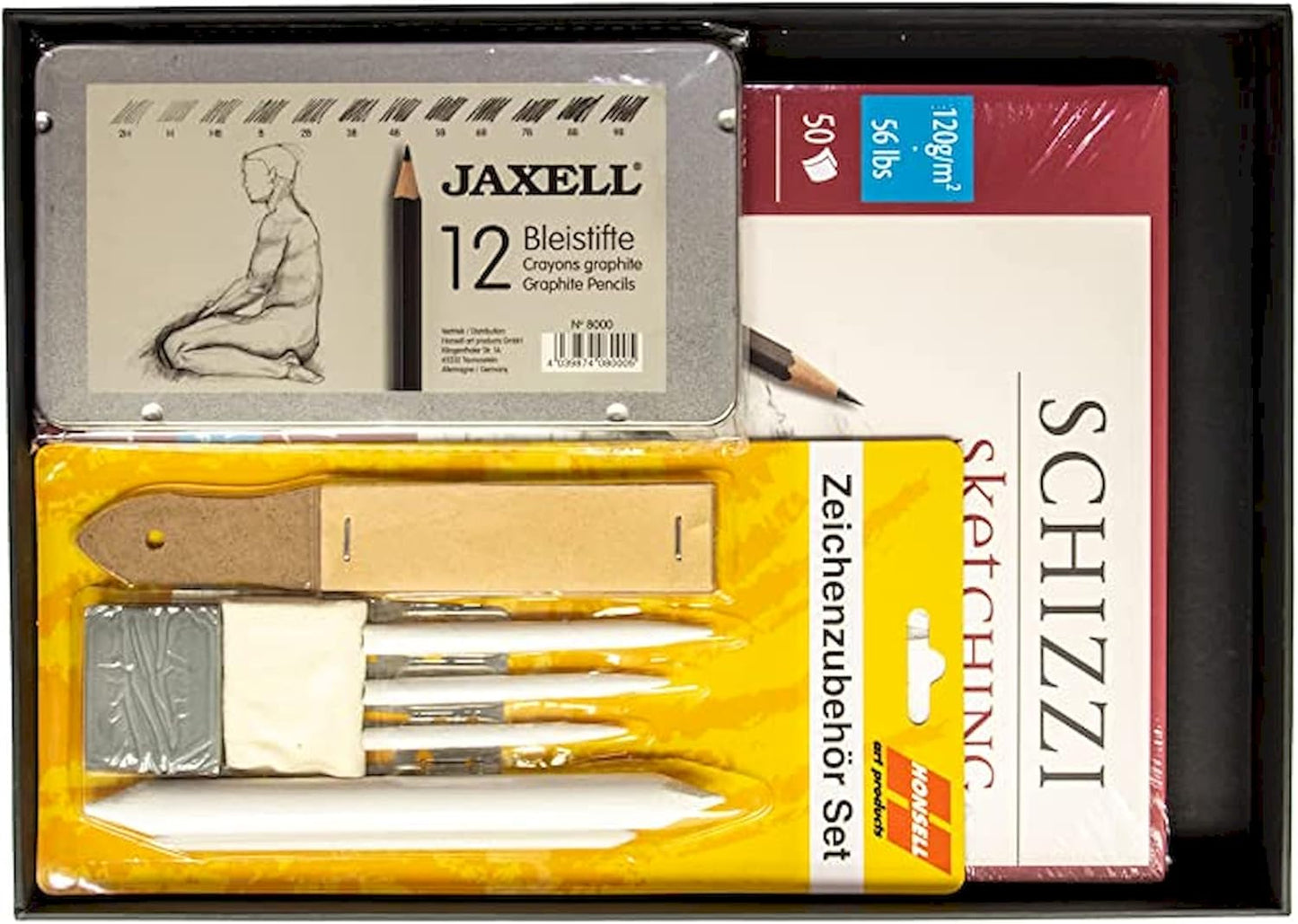 Zeichenset Disegno mit Skizzenbuch, Zeichenset Disegno