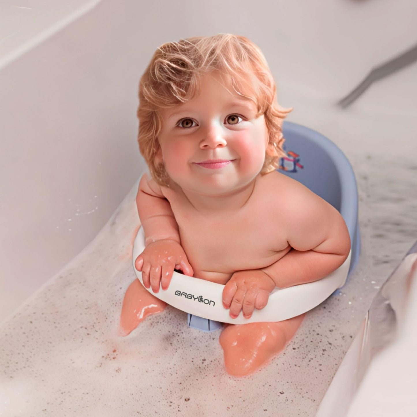 Baby-Badewannensitz mit Saugnäpfen Nemo, Grau-weiss
