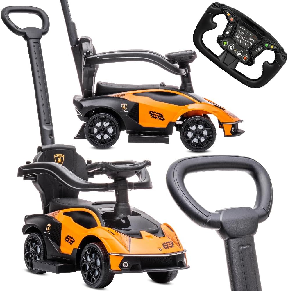 Rutschauto mit Schiebestange Lamborghini Essenza SCV12, Orange