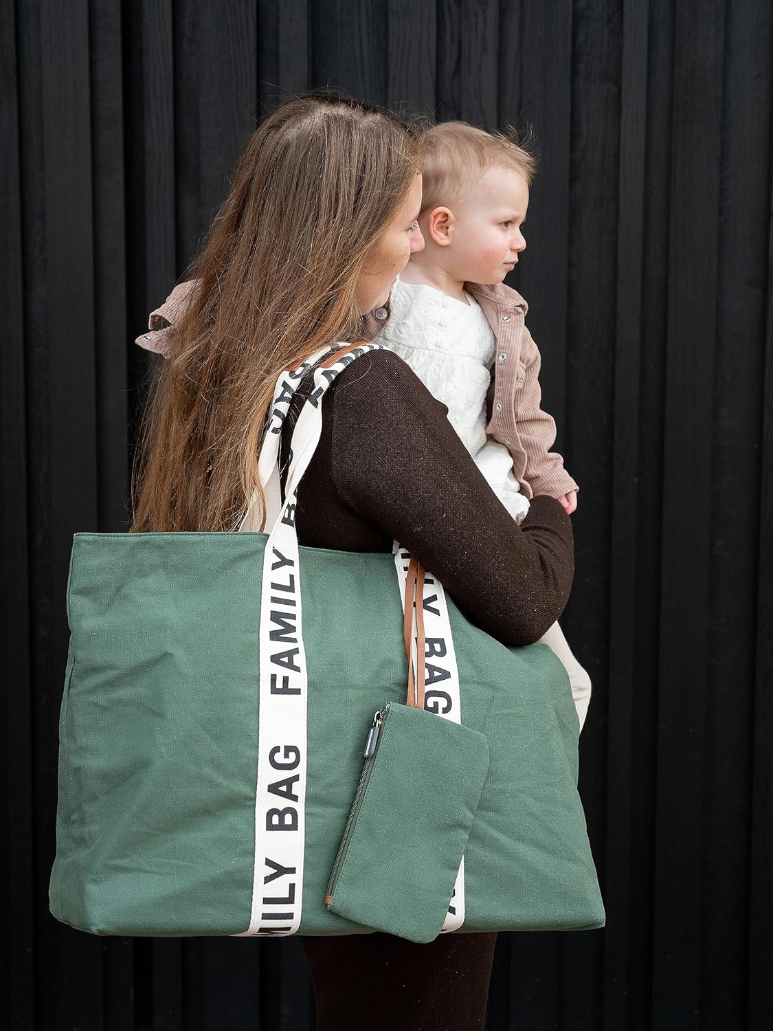 Wickeltasche mit abnehmbarer Zusatztasche, Grün
