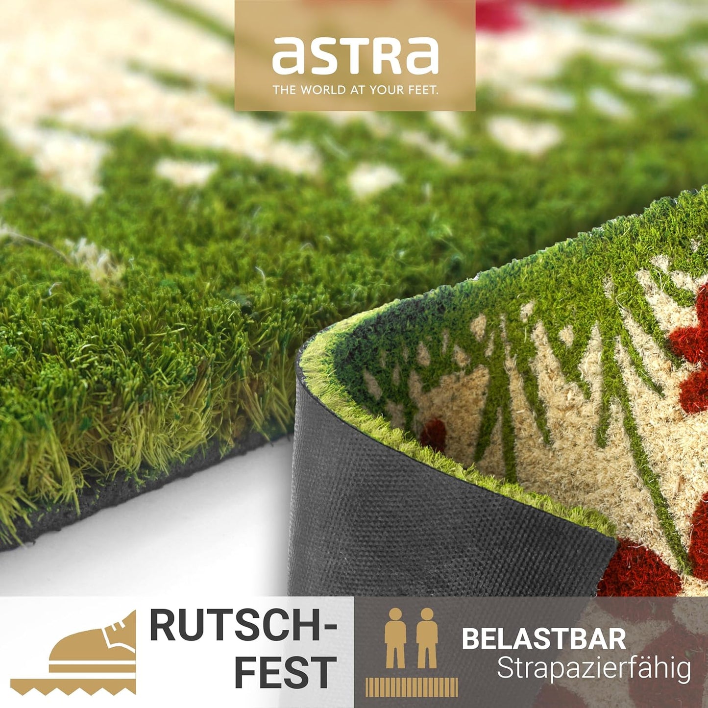 Rutschfeste Fussmatte Blumenwiese, 40 x 60 cm (Rechteckig) Blumenwiese Natur