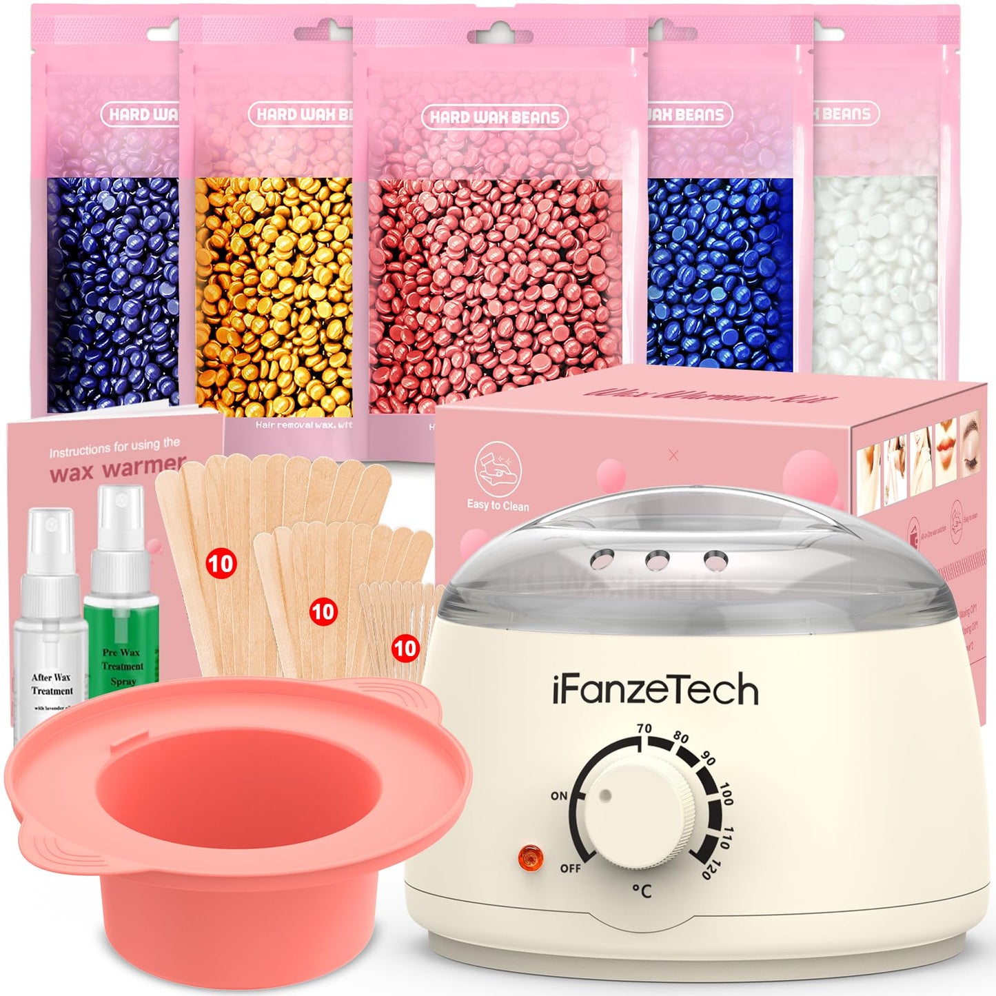 Warmwachs Haarentfernung Set für Zuhause, White