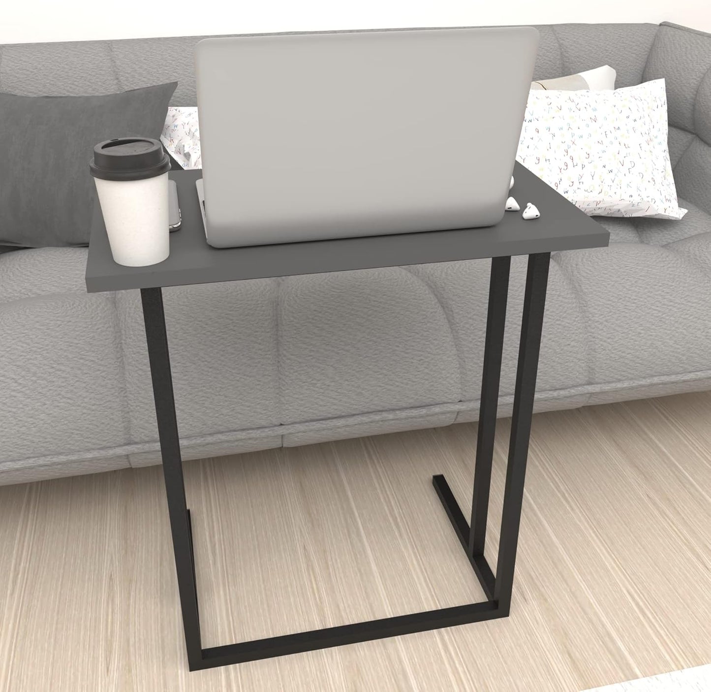 Laptoptisch in C-Form für Sofa und Bett, Anthrazit