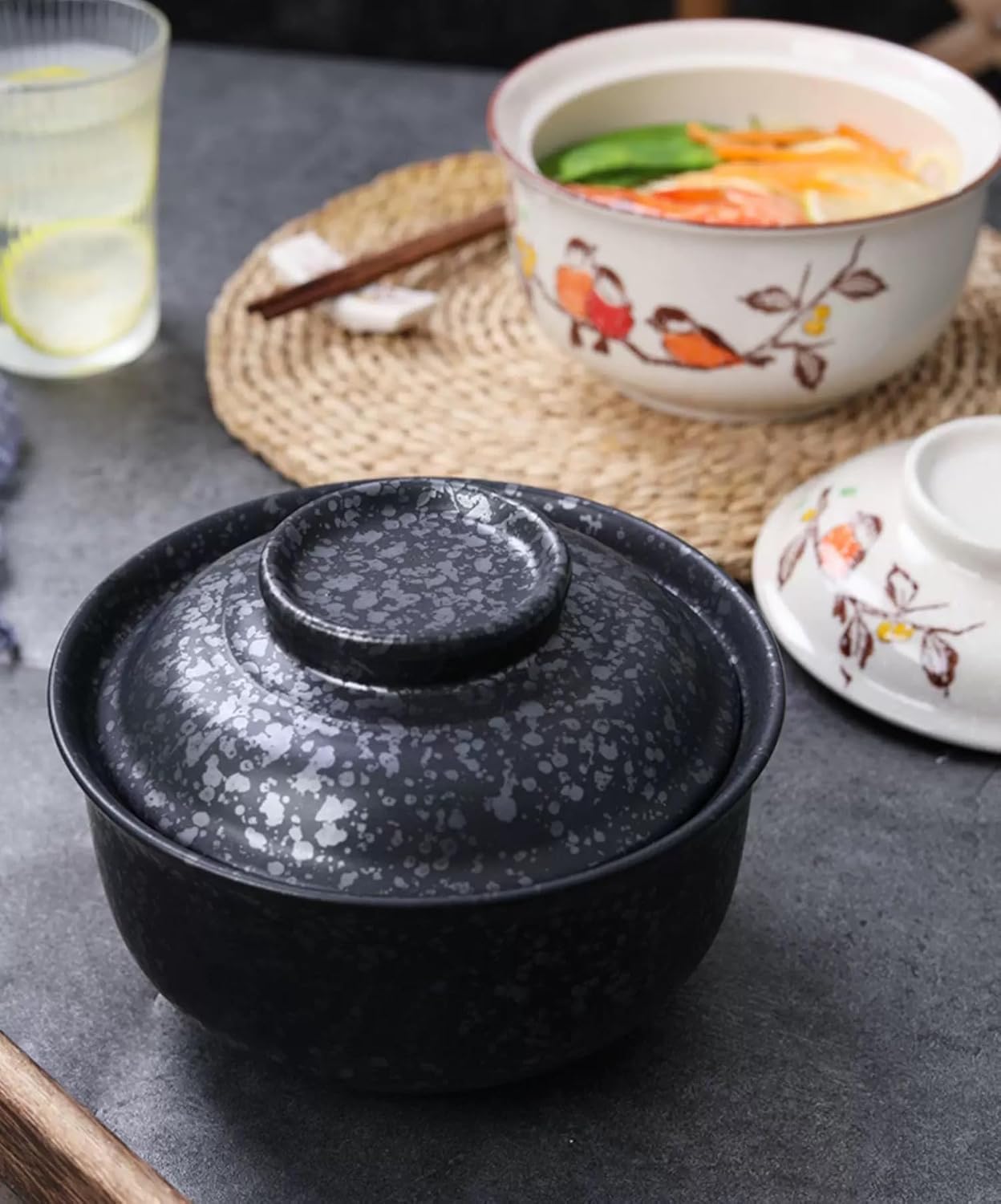 Ramen Bowl Set mit Deckel, Style F