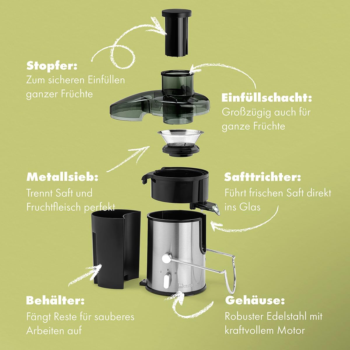 Slow Juicer AE 3666, 400 Watt