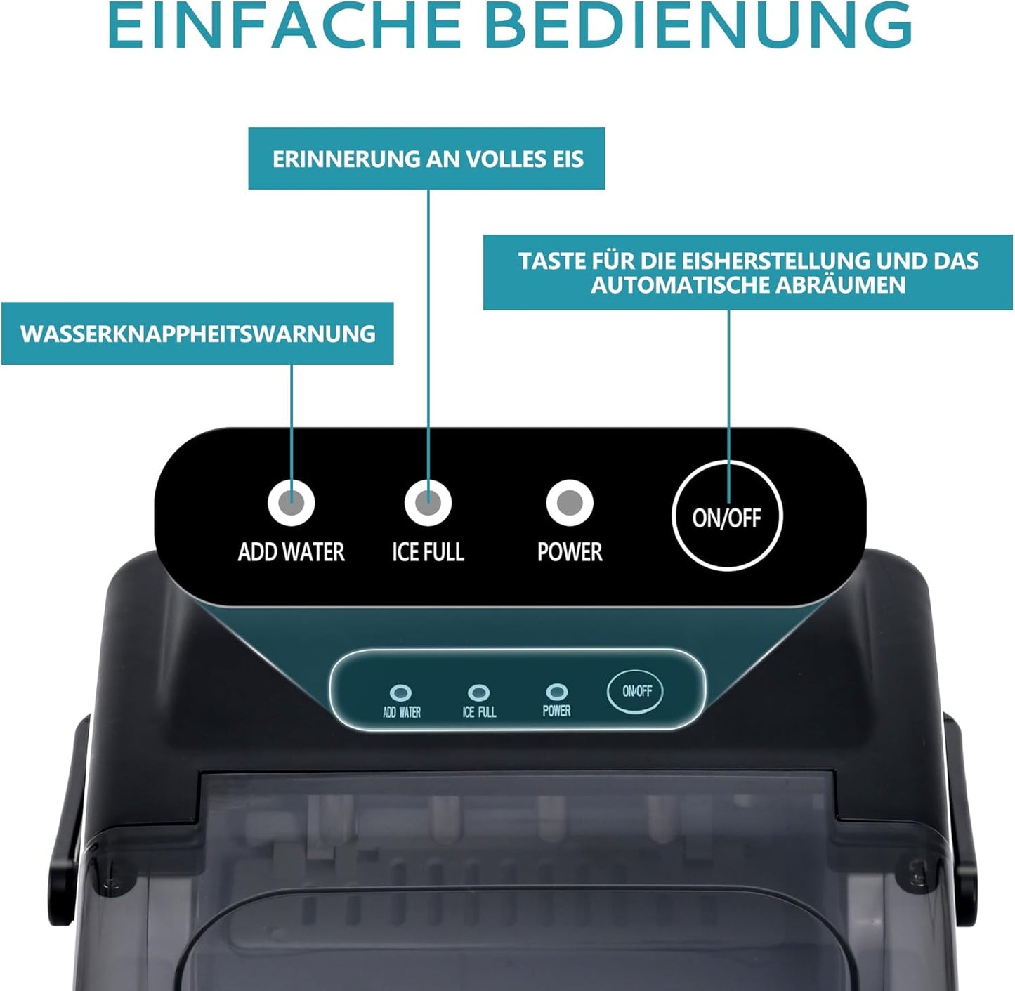 Eiswürfelmaschine, 1.2L / Edelstahl-12KG