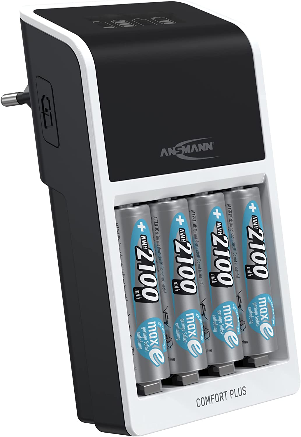 Comfort Plus + 4x AA 2100mAh, Ladegerät, Comfort Plus Ladegerät + 4x AA Akkus