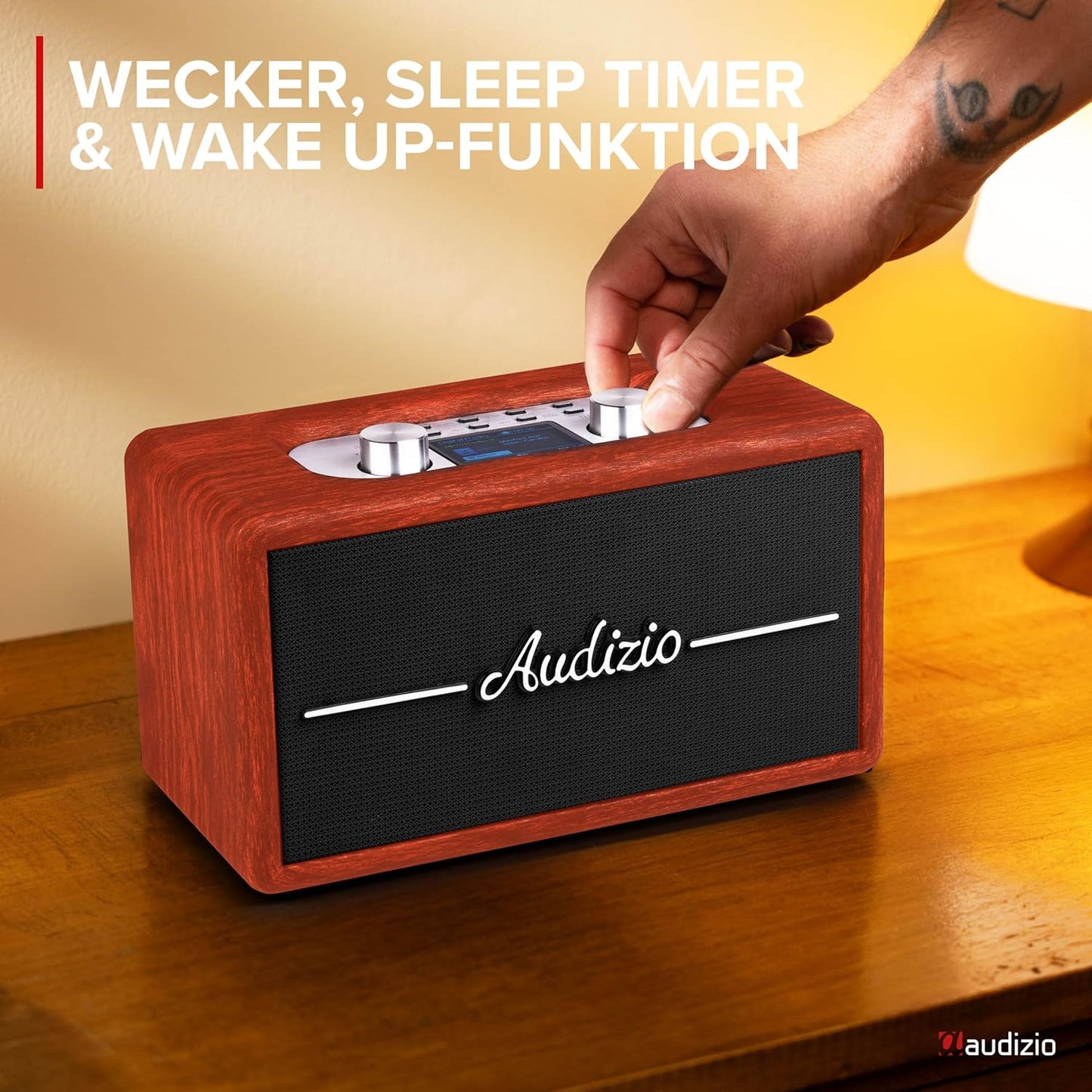 Tune60 DAB Radio mit Bluetooth und Wecker, Rot