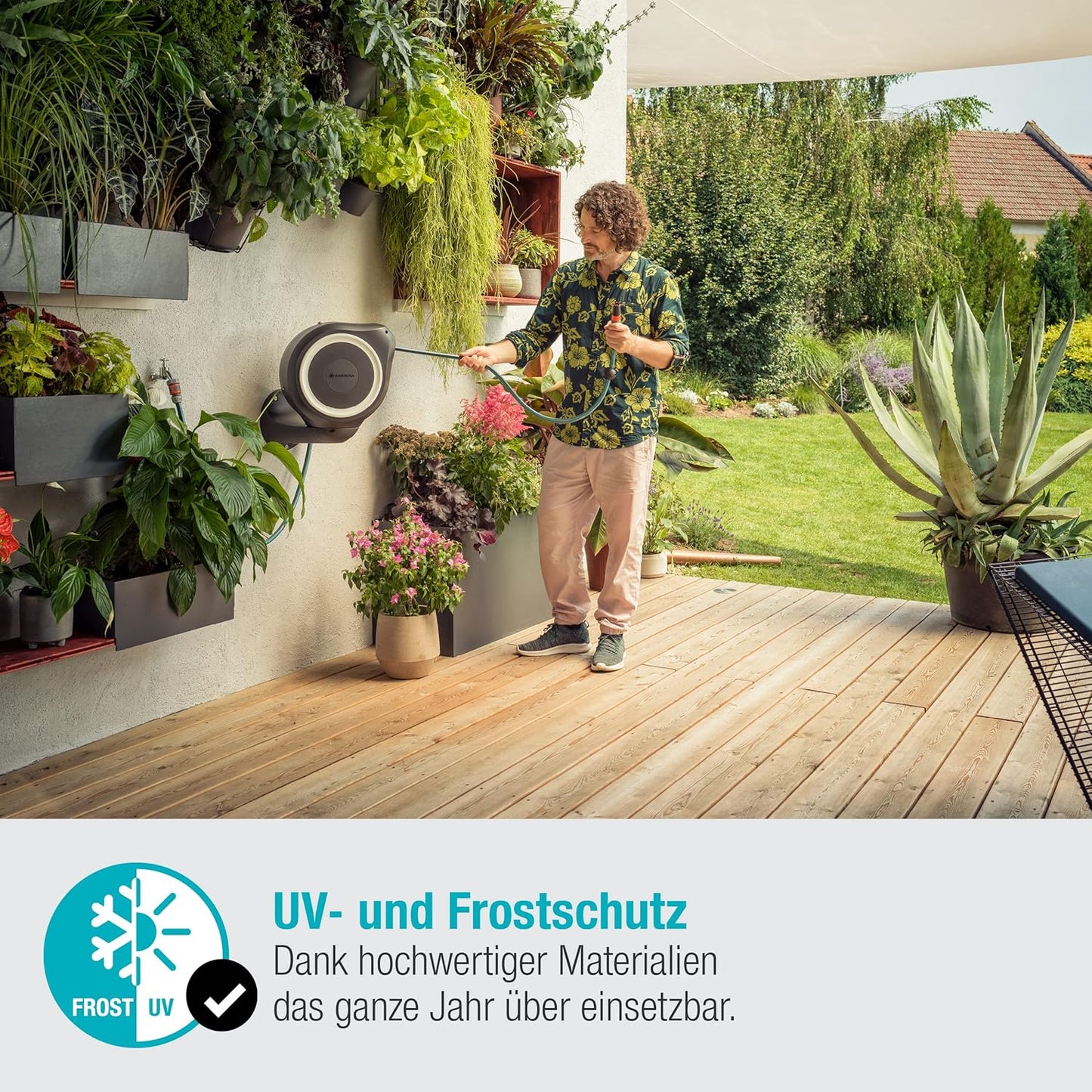 Wand-Schlauchbox RollUp S, Weiss