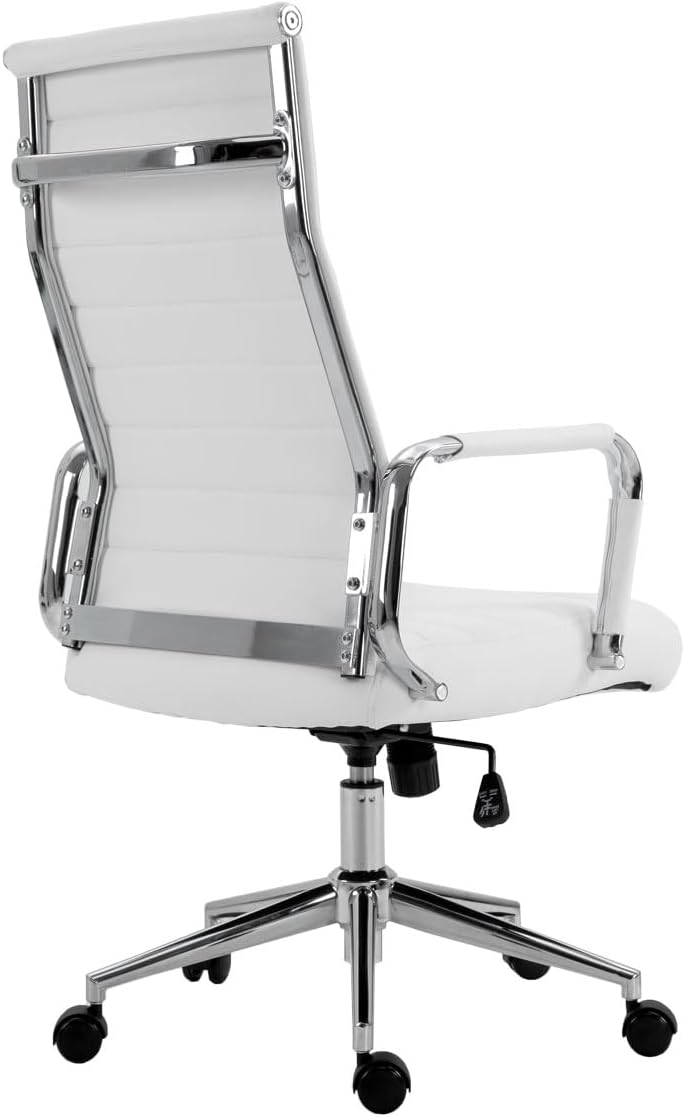 Elegance Comfort, Weiss (Kunstleder), Hohe Lehne